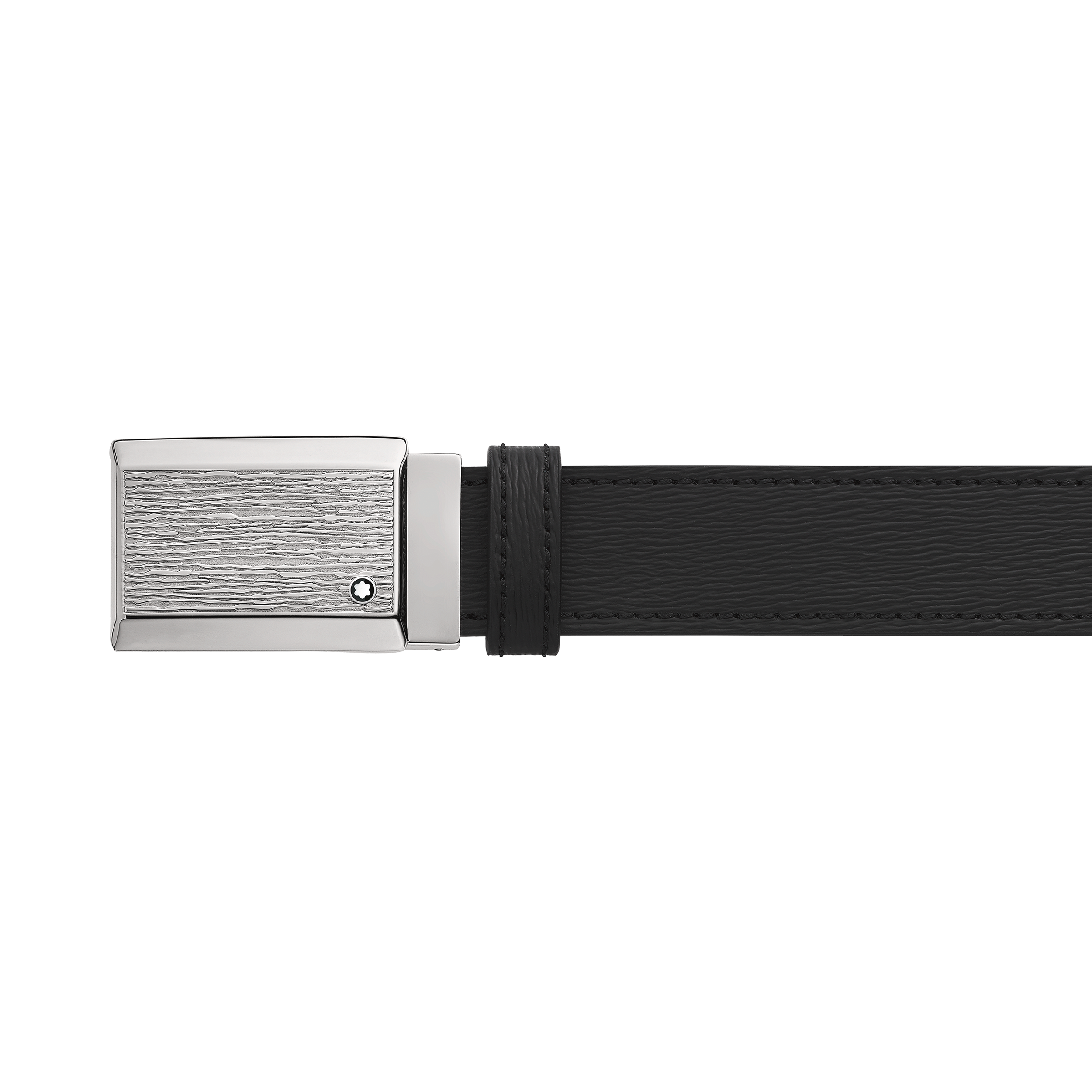 Black/blue 30 mm reversible leather belt, image 2