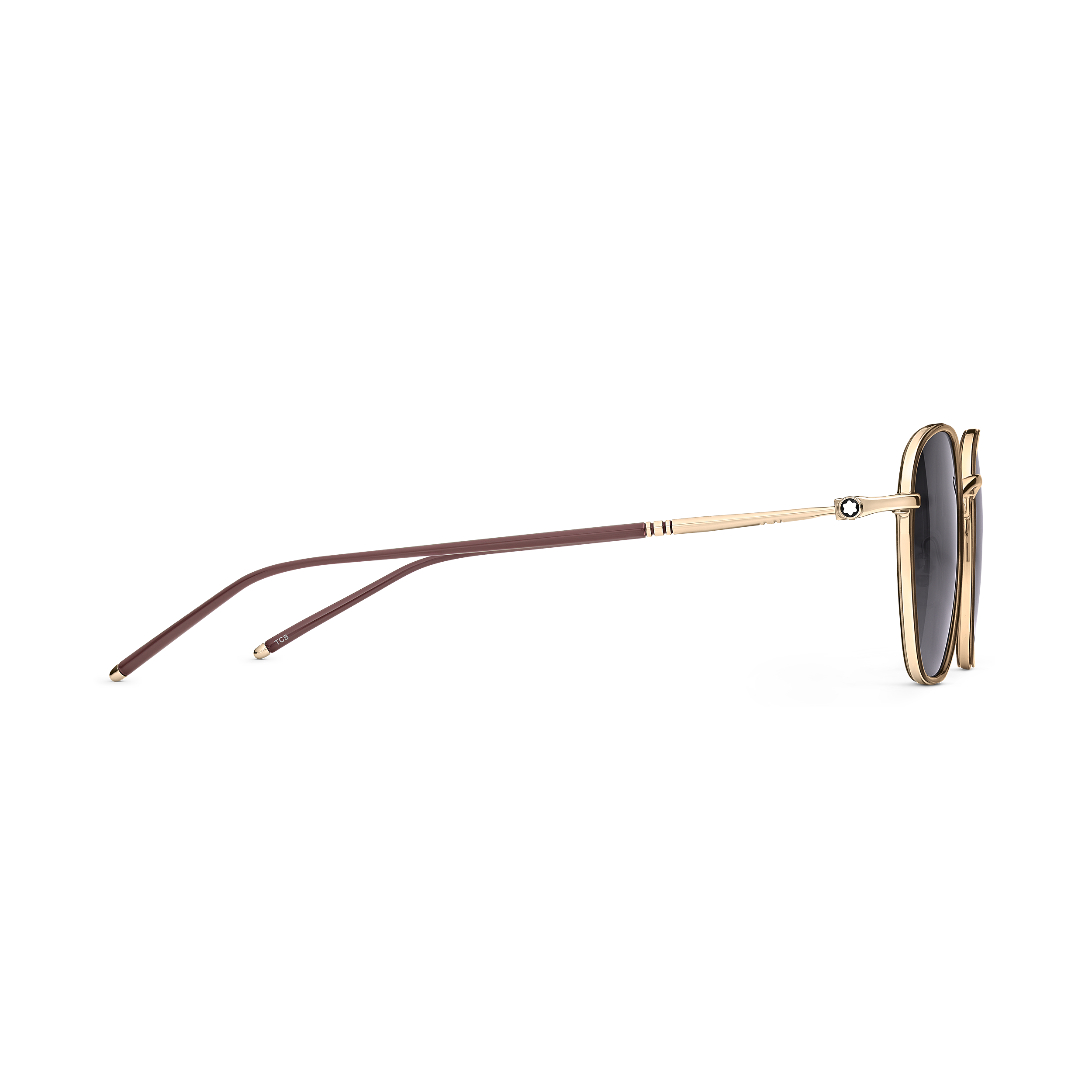 Squared Sunglasses with Gold Colored Metal Frame, image 4