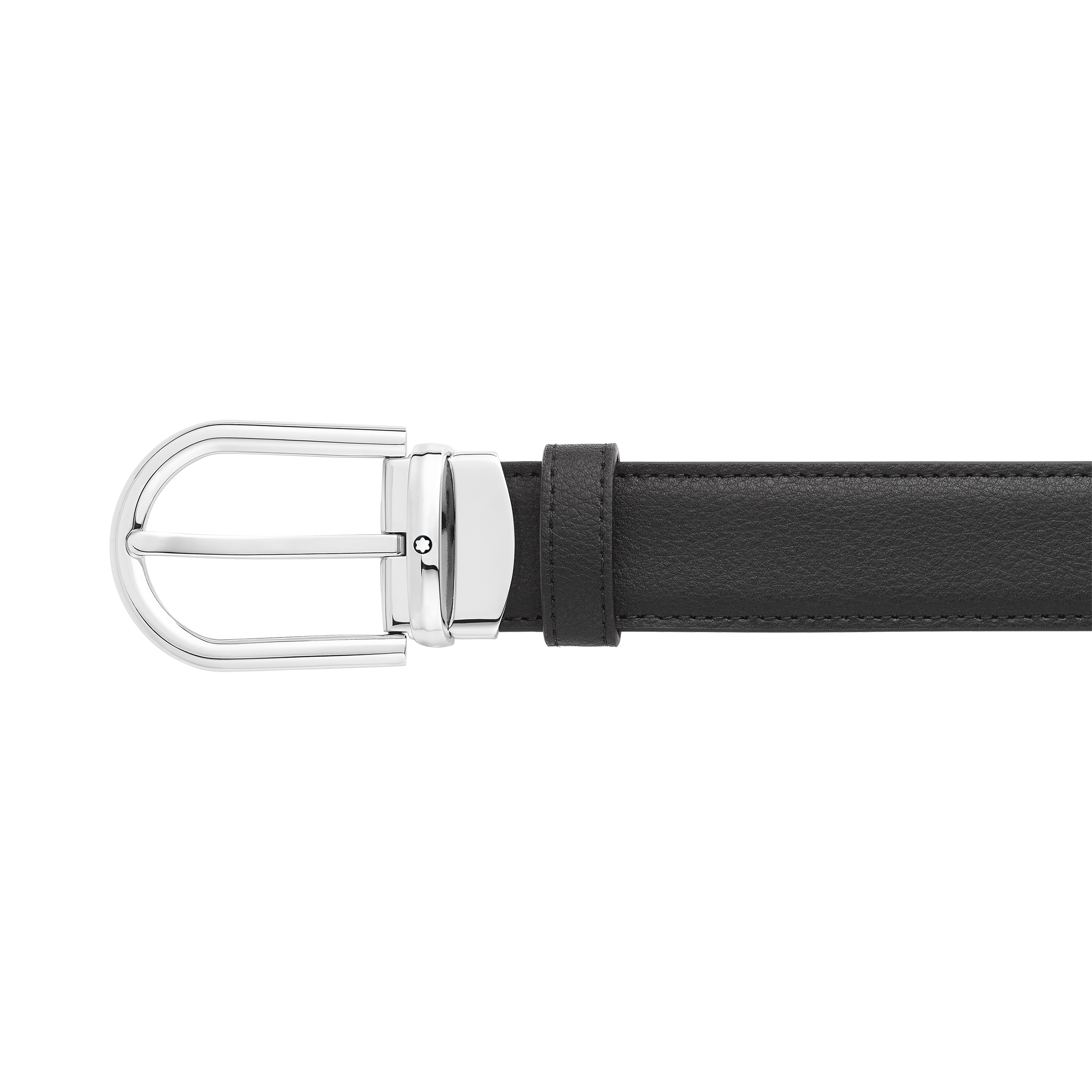 Horseshoe buckle black/burgundy 30 mm reversible leather belt, image 2