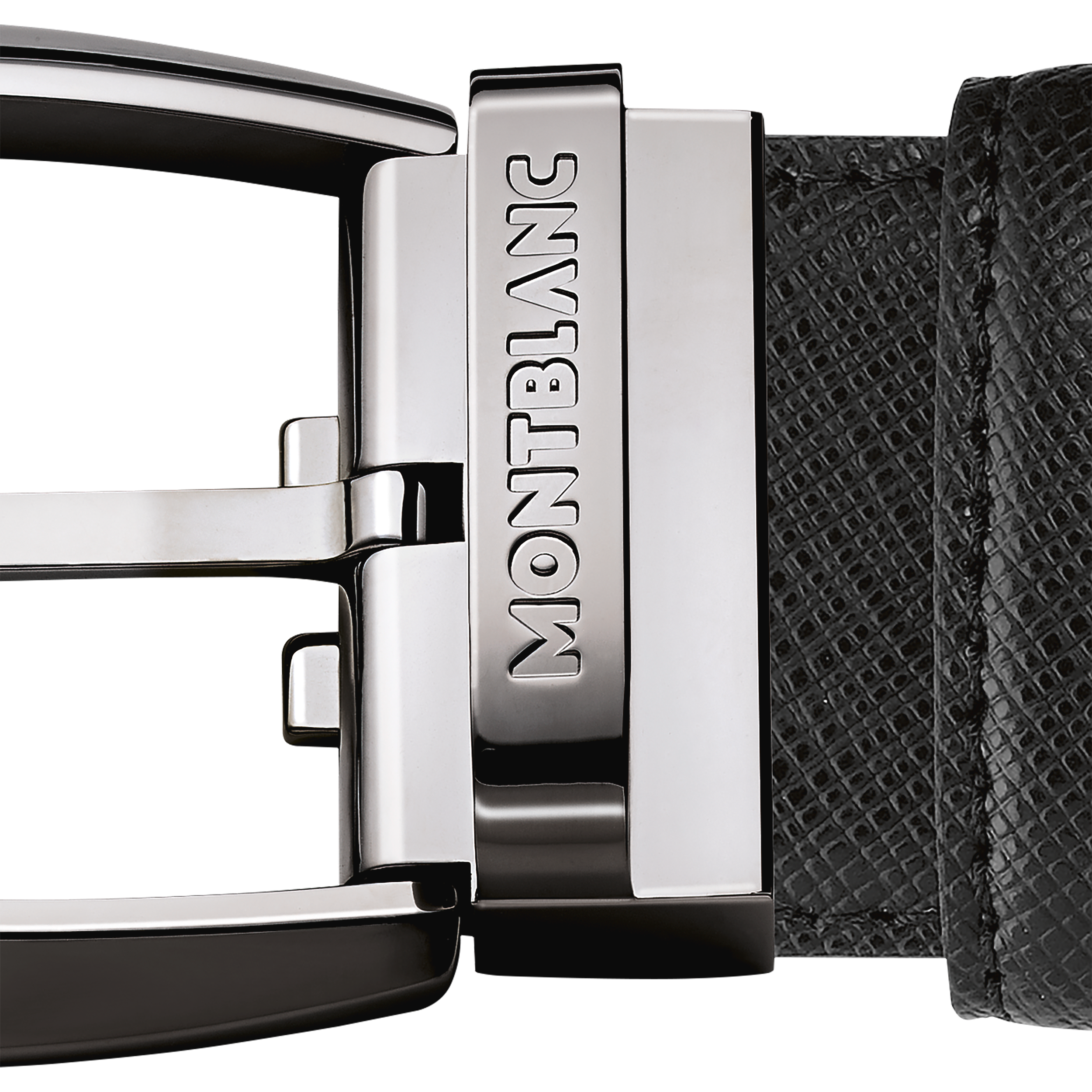 Black 35 mm leather belt, image 2