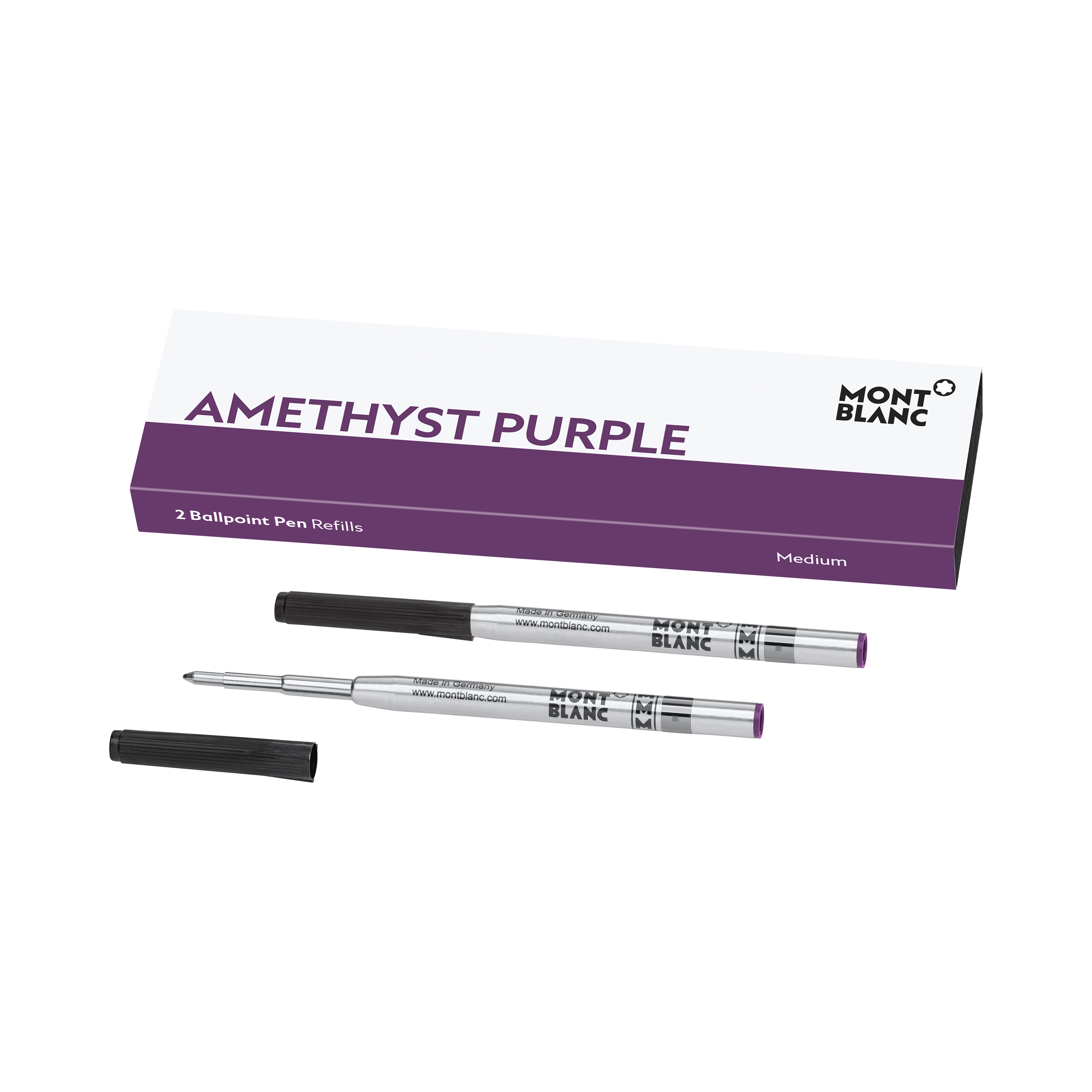 2 Ballpoint Refills, Amethyst Purple - Medium