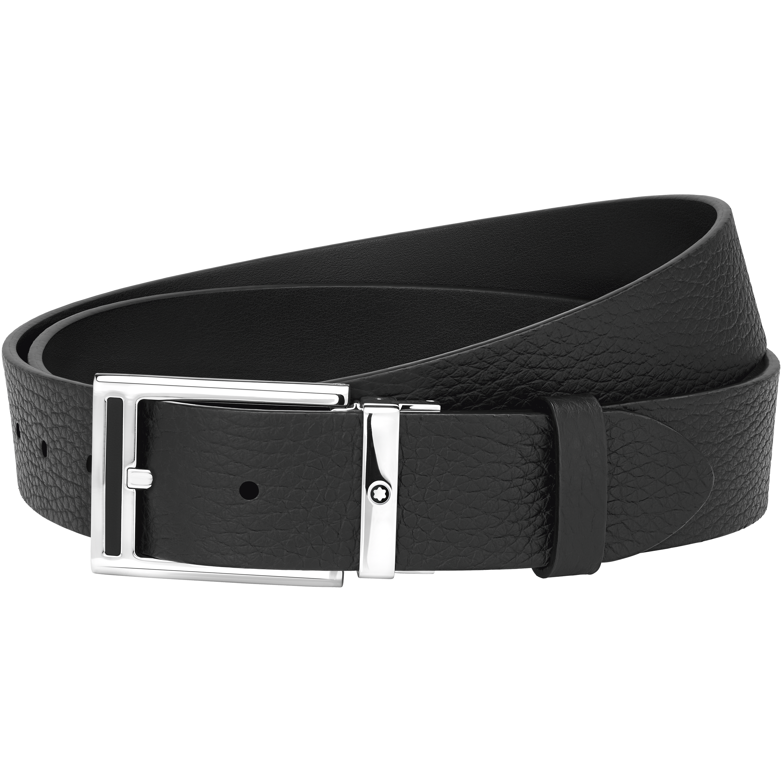 Black 35 mm leather belt, image 2
