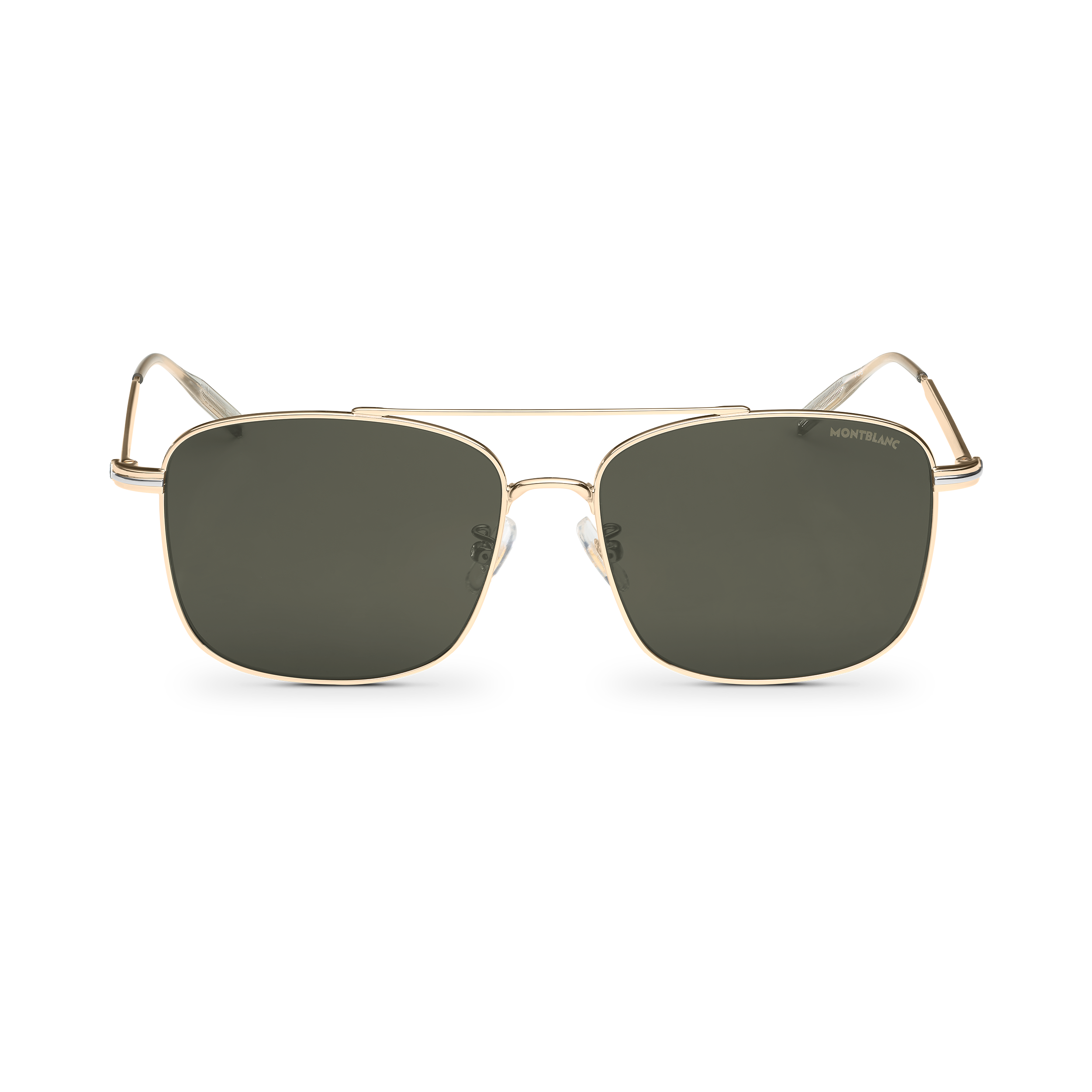 Rectangular Sunglasses with Gold Colored Metal Frame, image 1