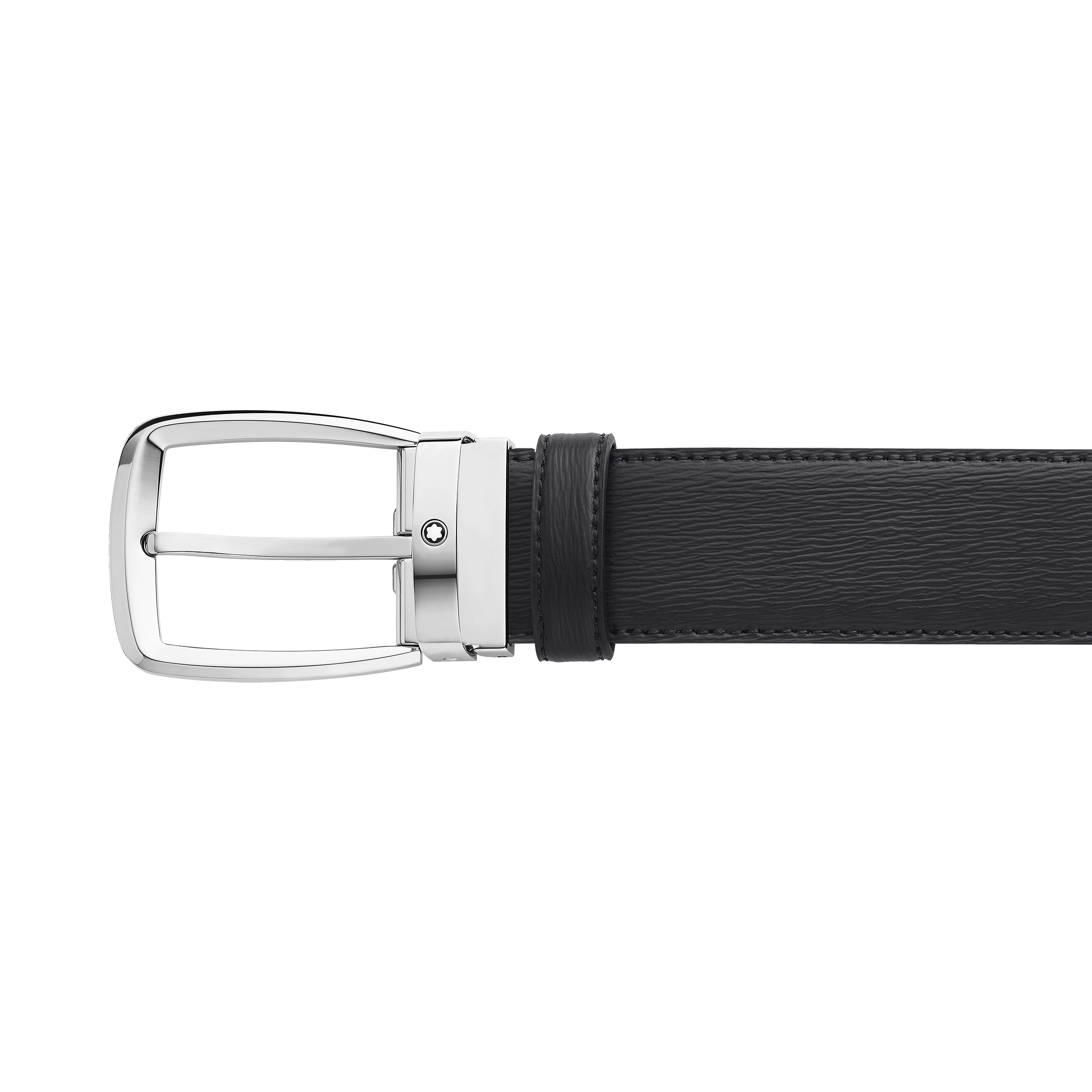 Black 35 mm leather belt, image 1