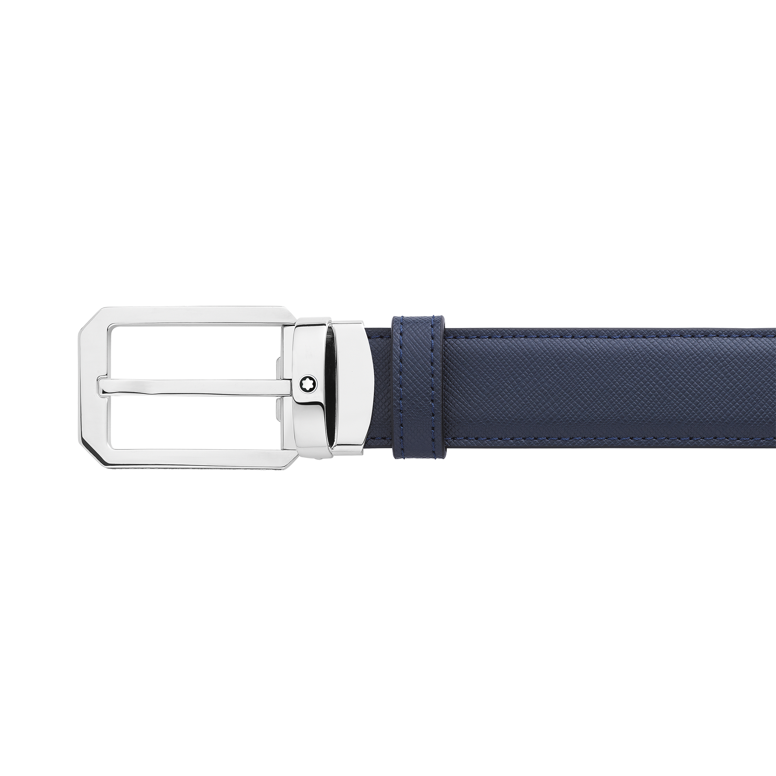 Blue/burgundy 30 mm reversible leather belt