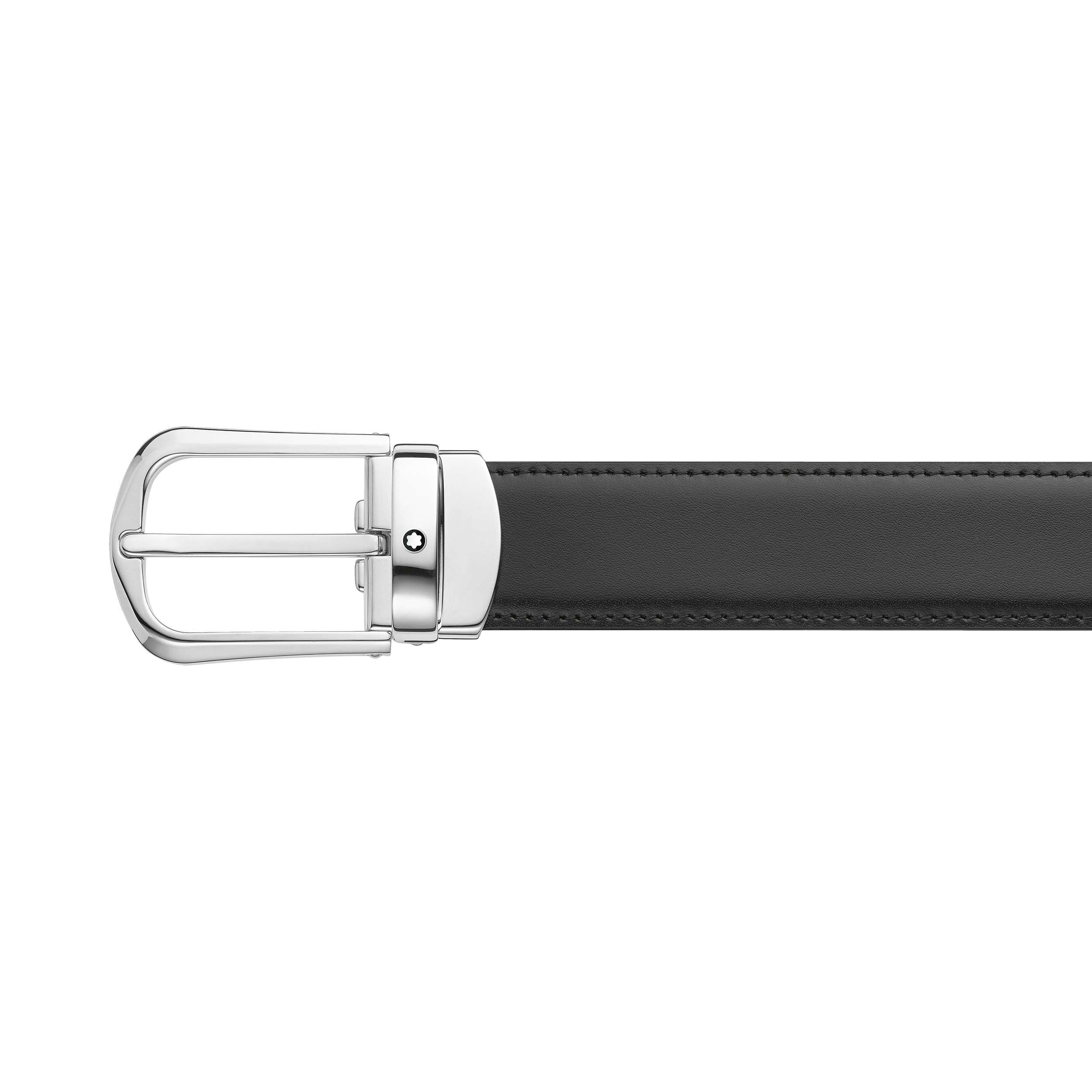 Horseshoe buckle black/brown 30 mm reversible leather belt, image 4