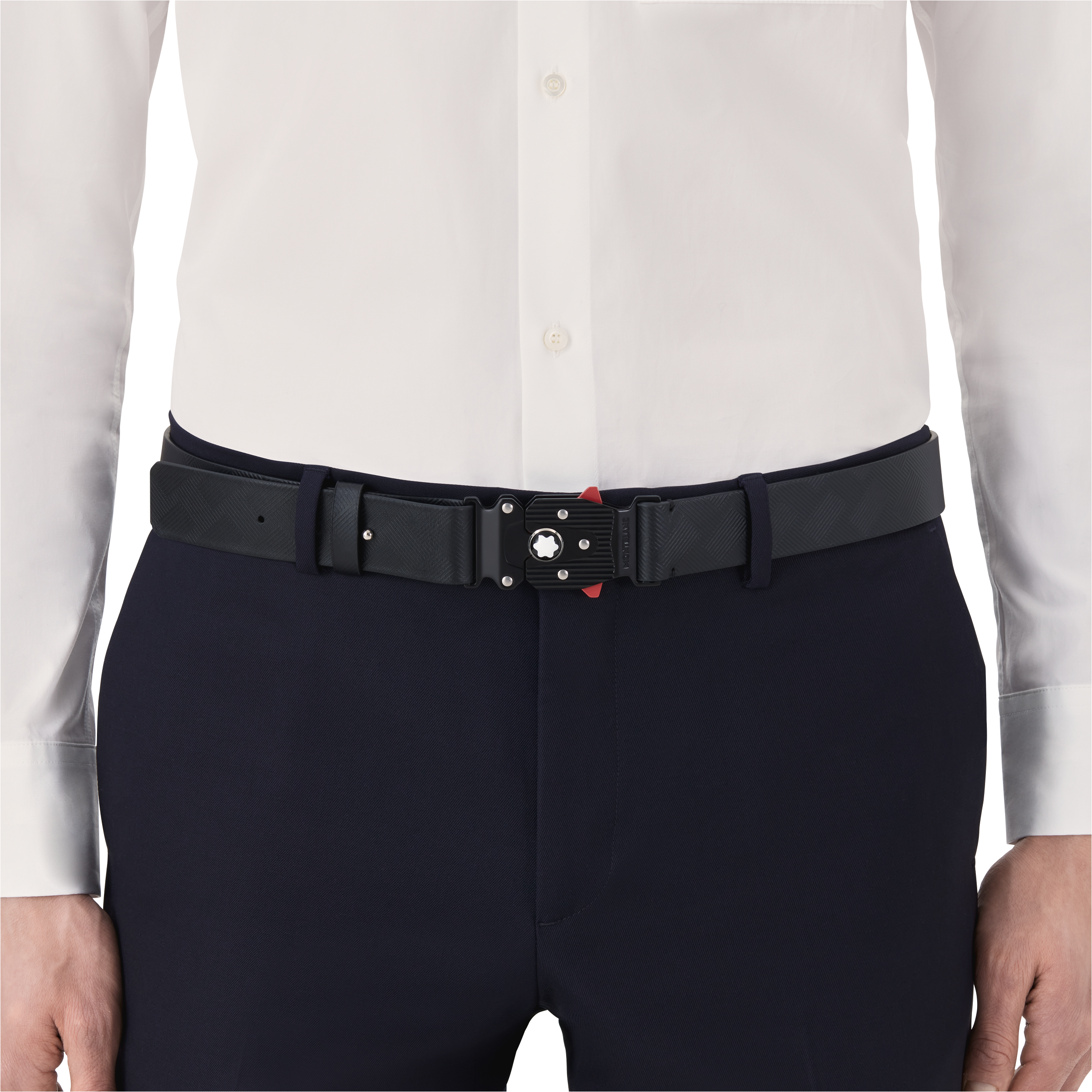 M LOCK 4810 black printed 35 mm leather buckle belt, image 3