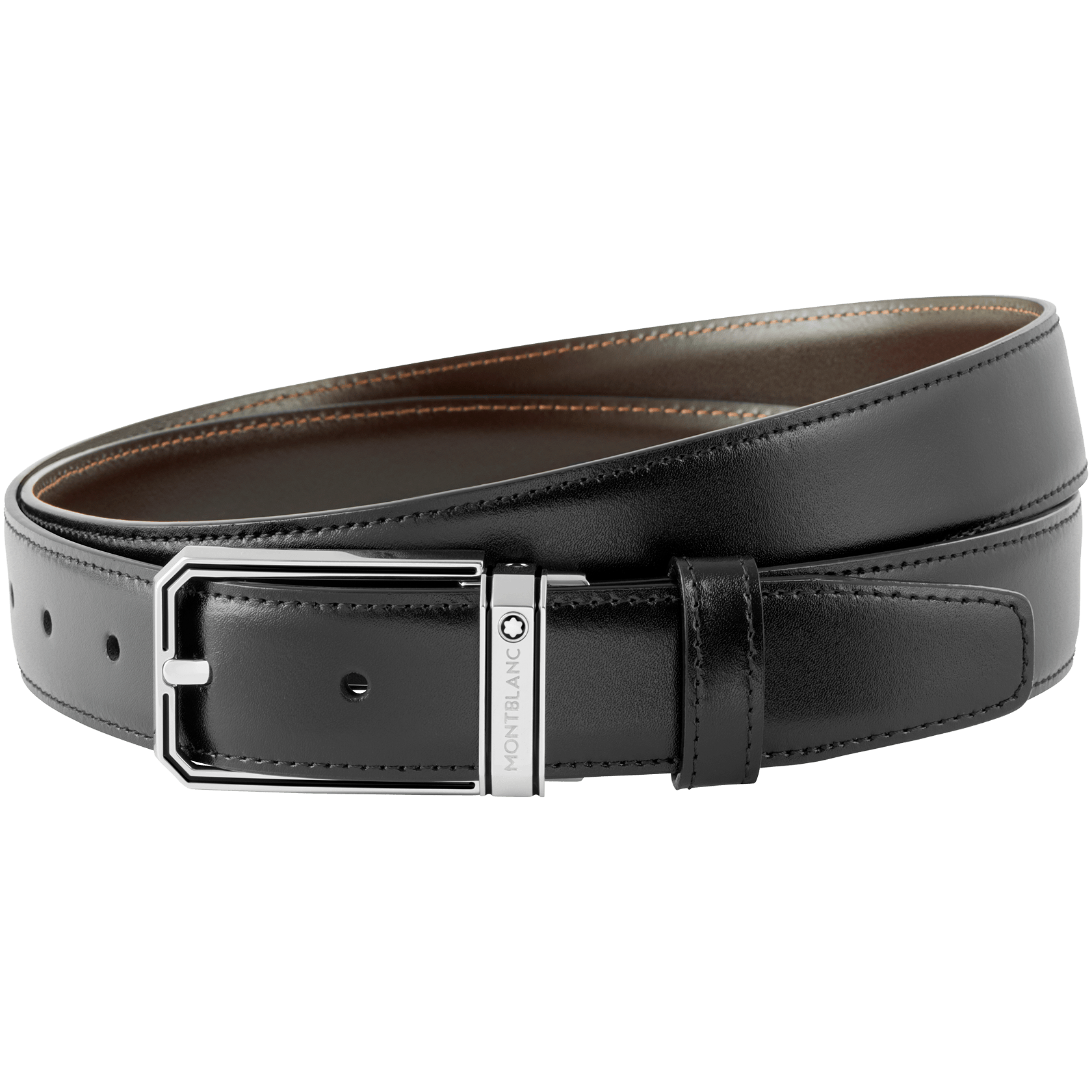 Black/brown reversible cut-to-size business belt, image 2