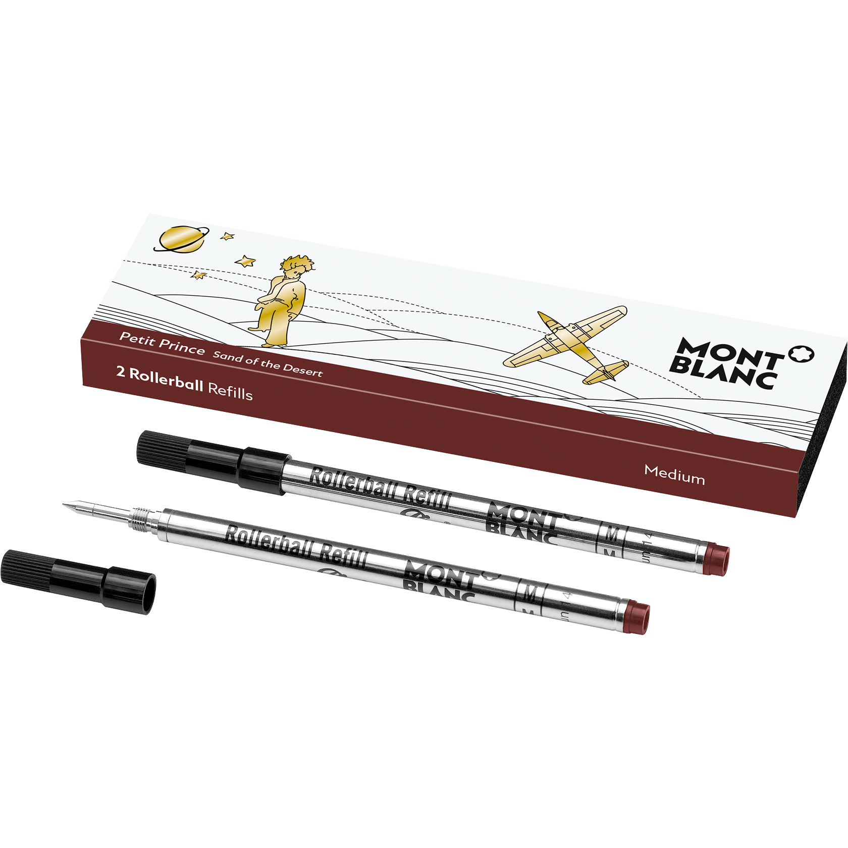 2 Rollerball Refills (M) Le Petit Prince, Sand of the Desert, Brown, image 1