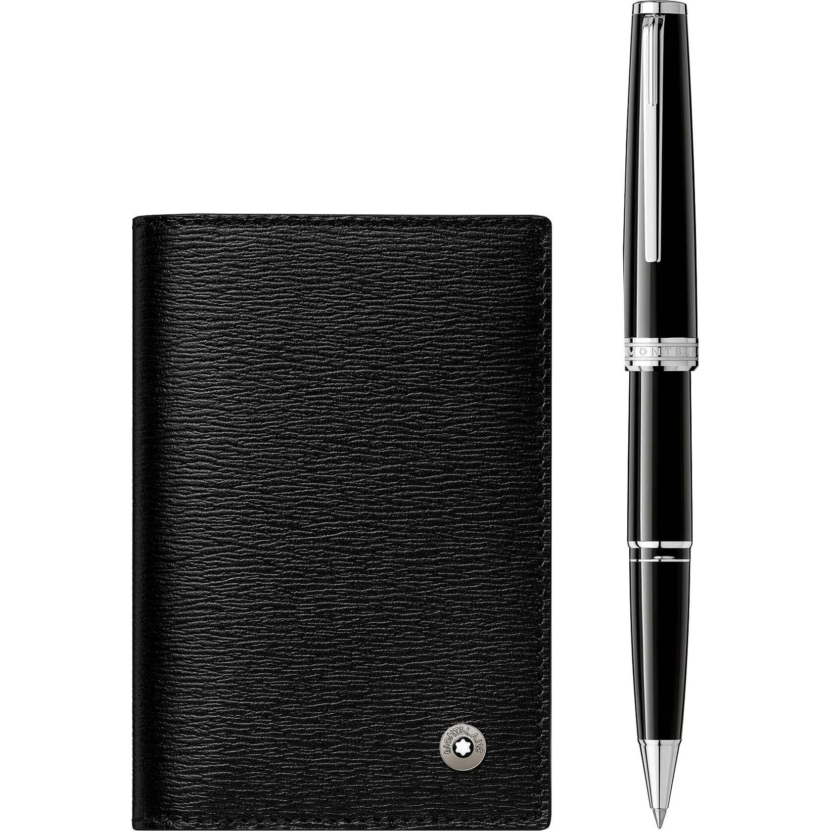 Gift Set with PIX Black Rollerball and 4810 Westside Business Card Holder with V Gusset, image 1