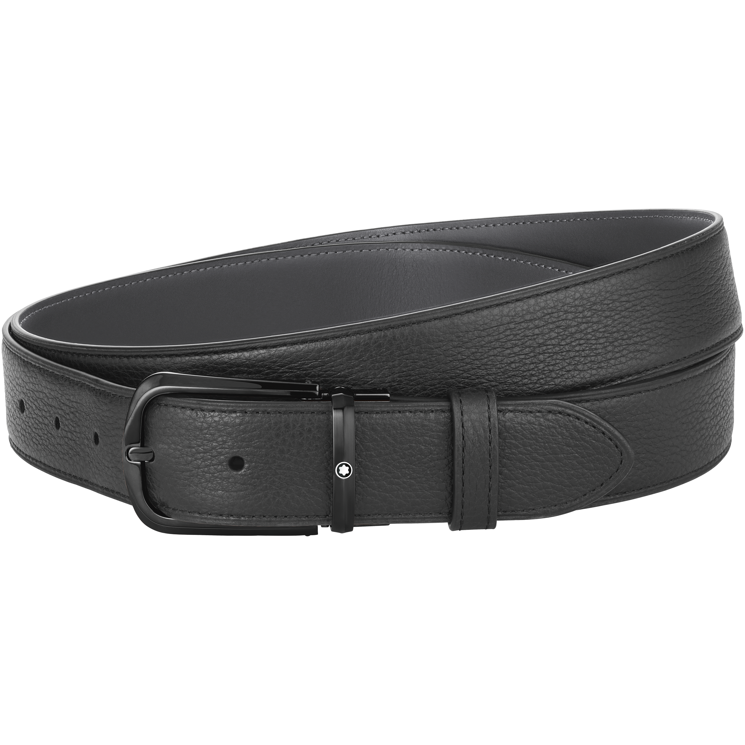 Black 35 mm reversible leather belt, image 3