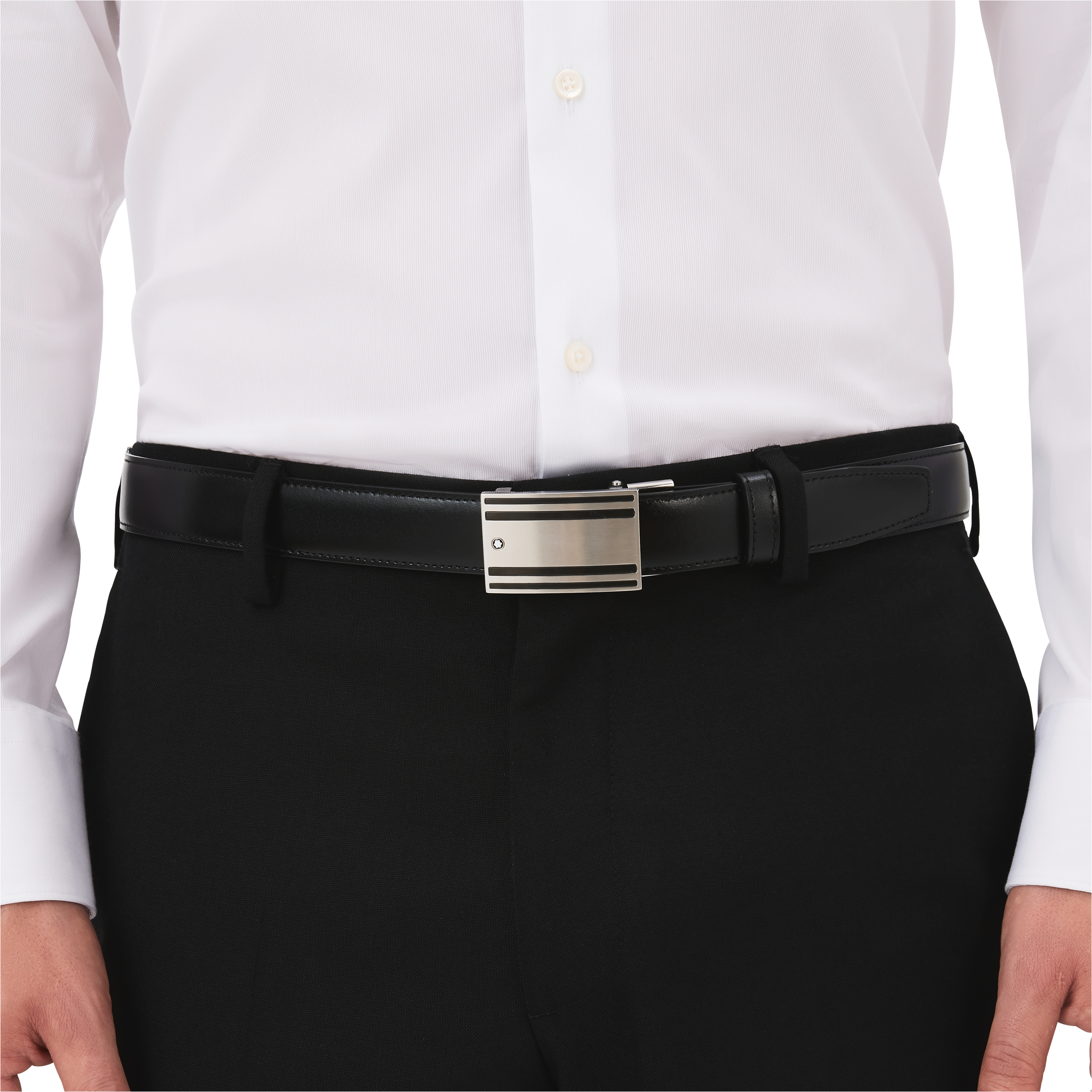 Black/brown 30 mm reversible leather belt, image 3