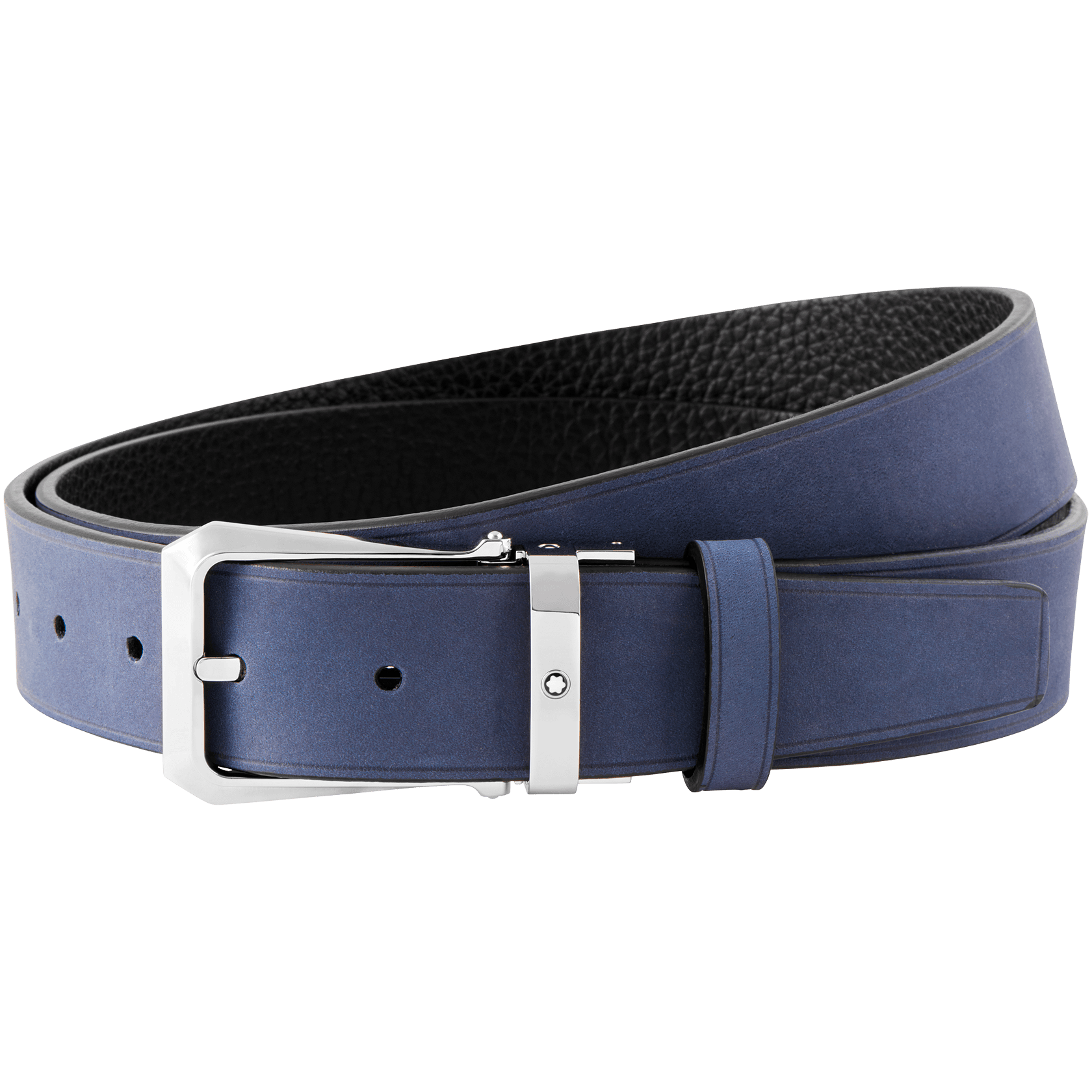 Black/blue reversible cut-to-size casual belt, image 1