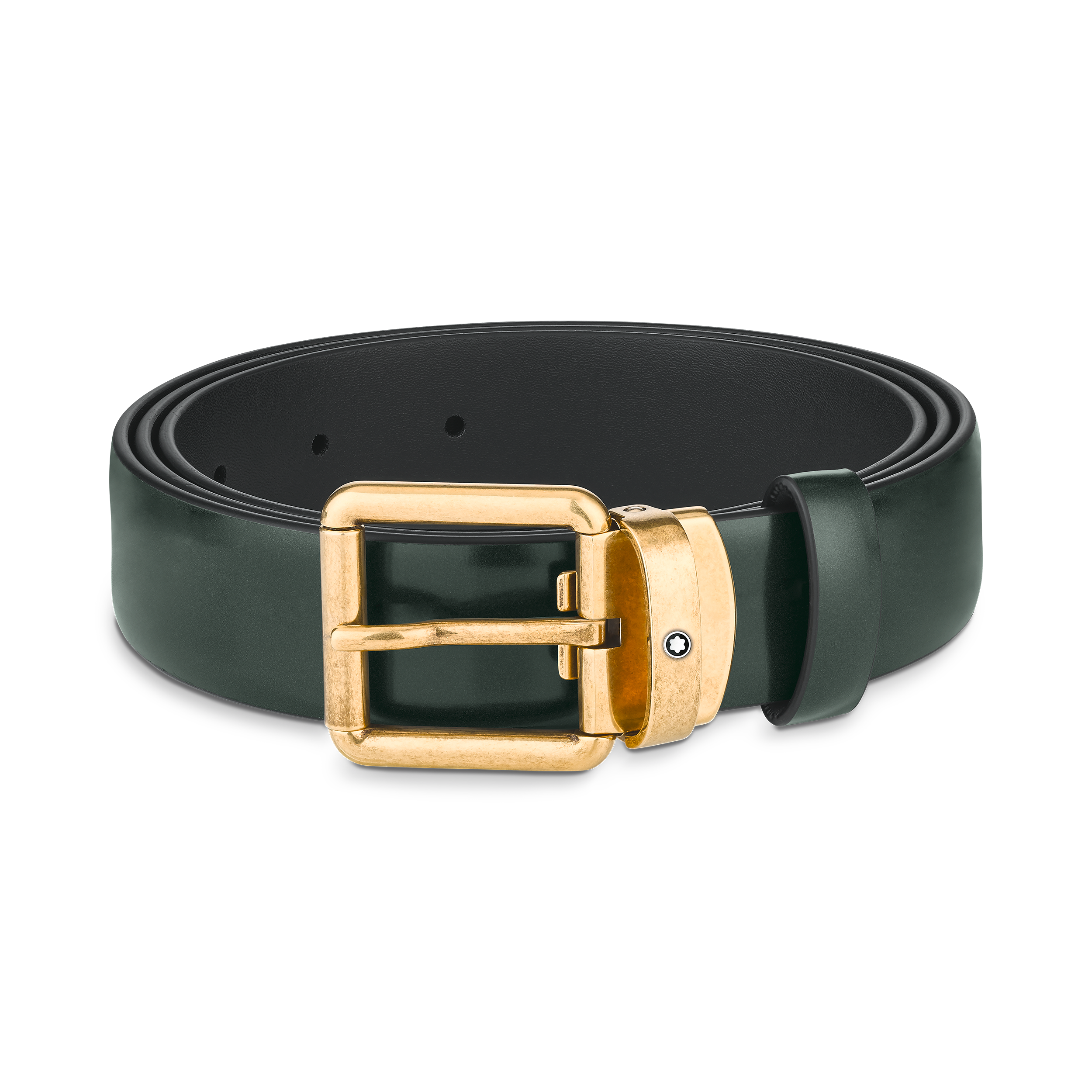 Brushed green 30 mm leather belt, image 2
