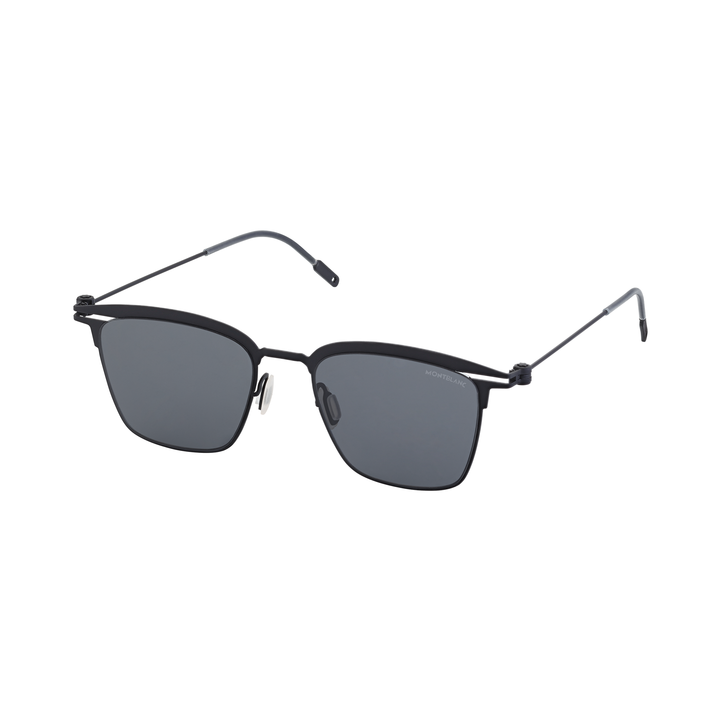 Rectangular Black Metal Frame Sunglasses, image 1