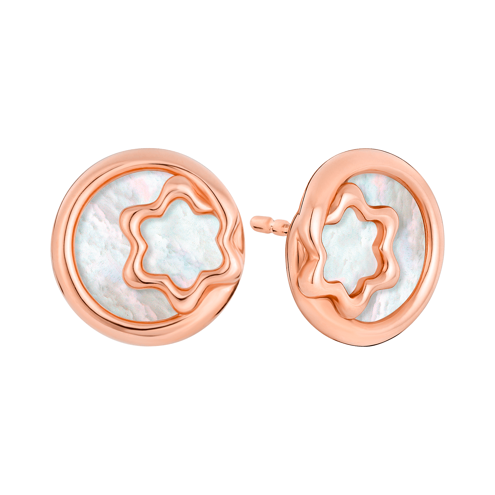 Mignardise pink gold and mother-of-pearl earstuds, image 1