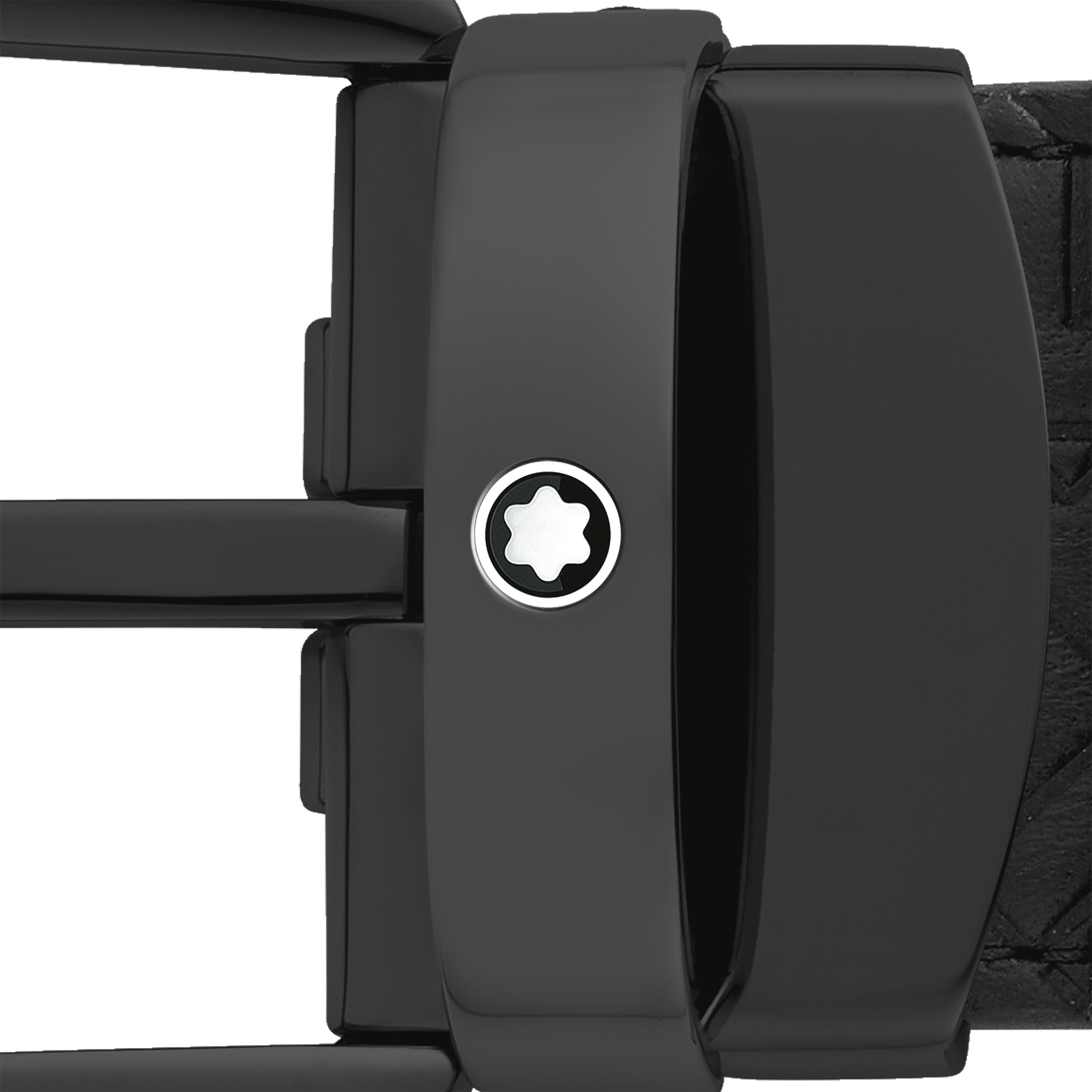 Horseshoe buckle black 35 mm leather belt, image 2
