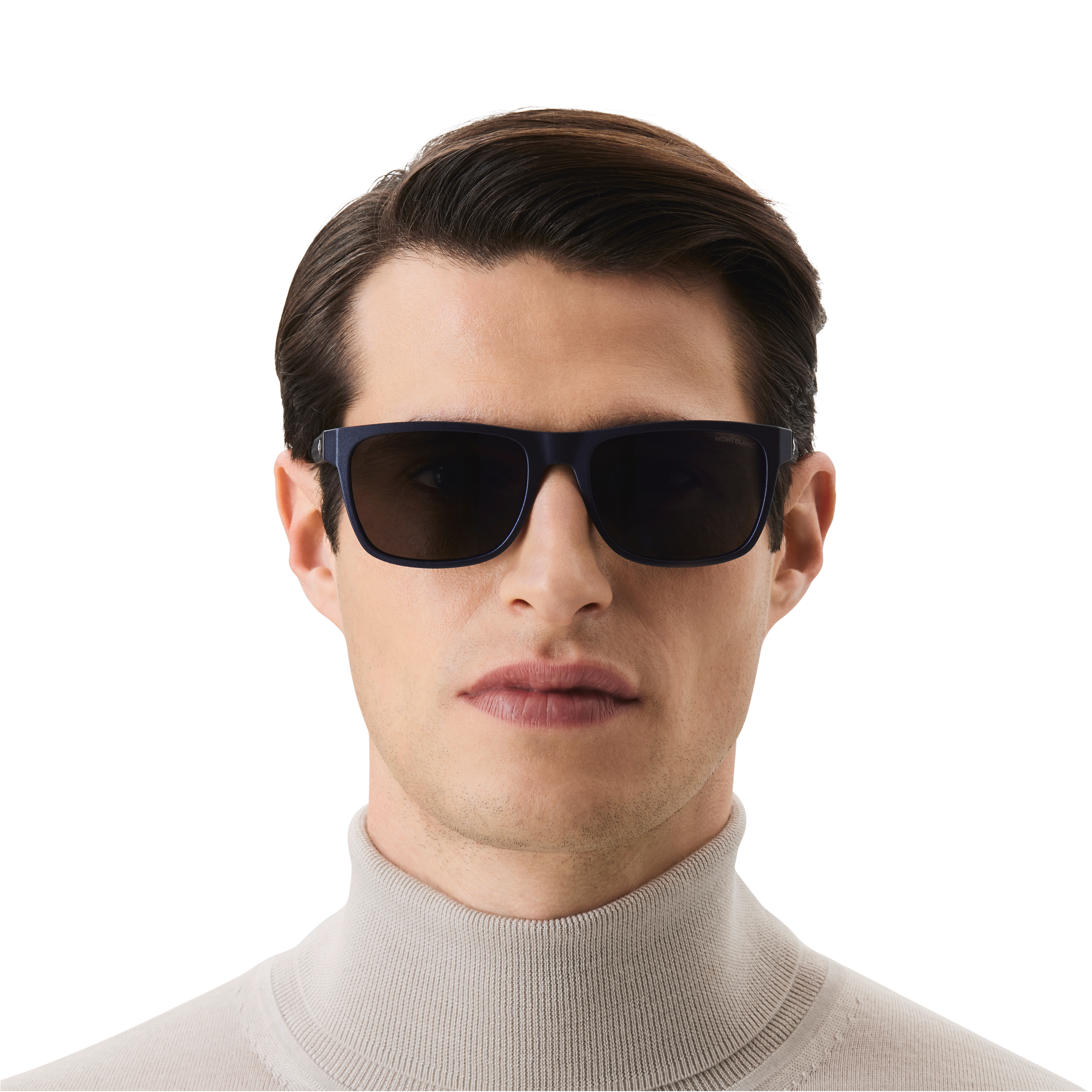 Rectangular Sunglasses with Blue-Colored Injected Frame, image 3
