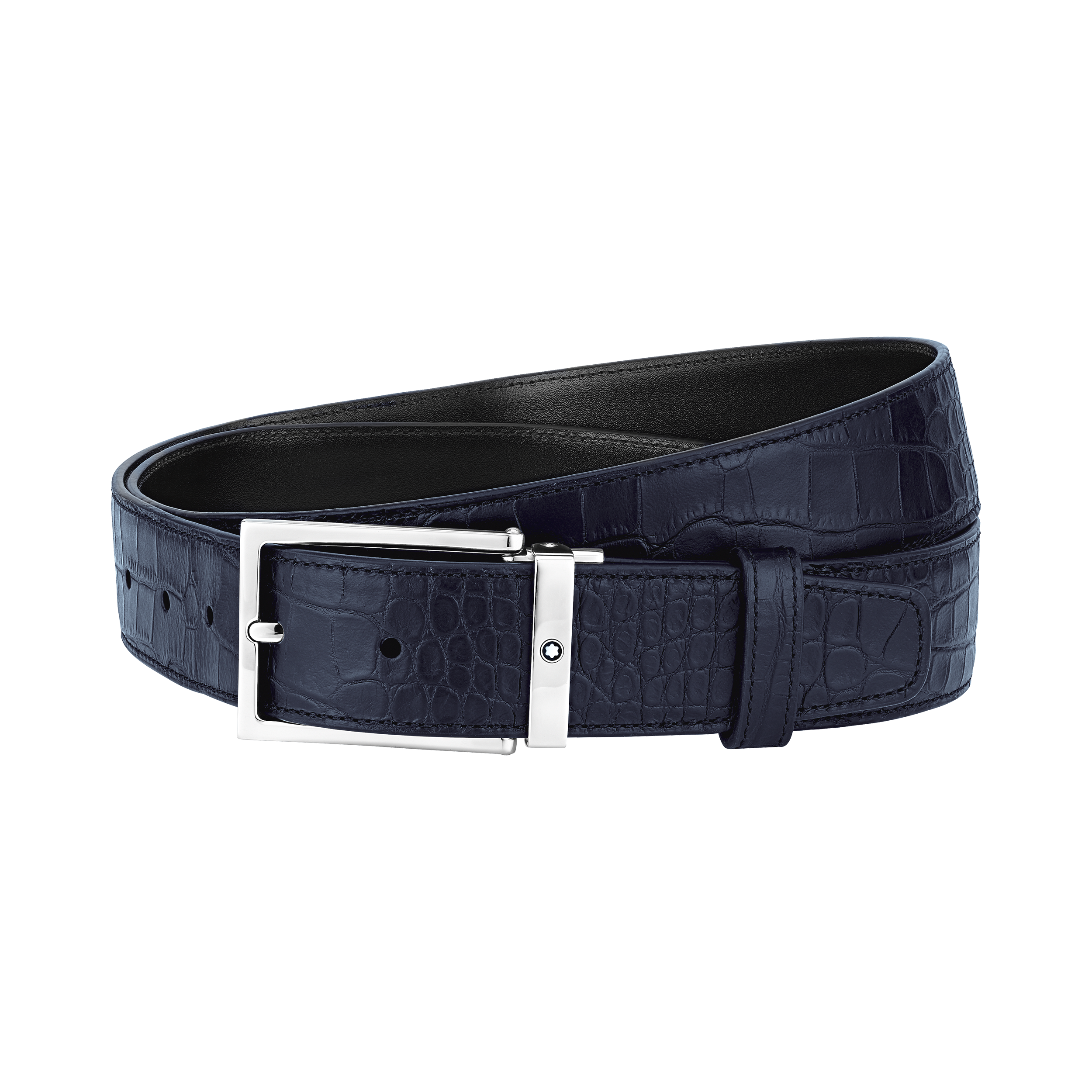 Blue 35 mm leather belt, image 2