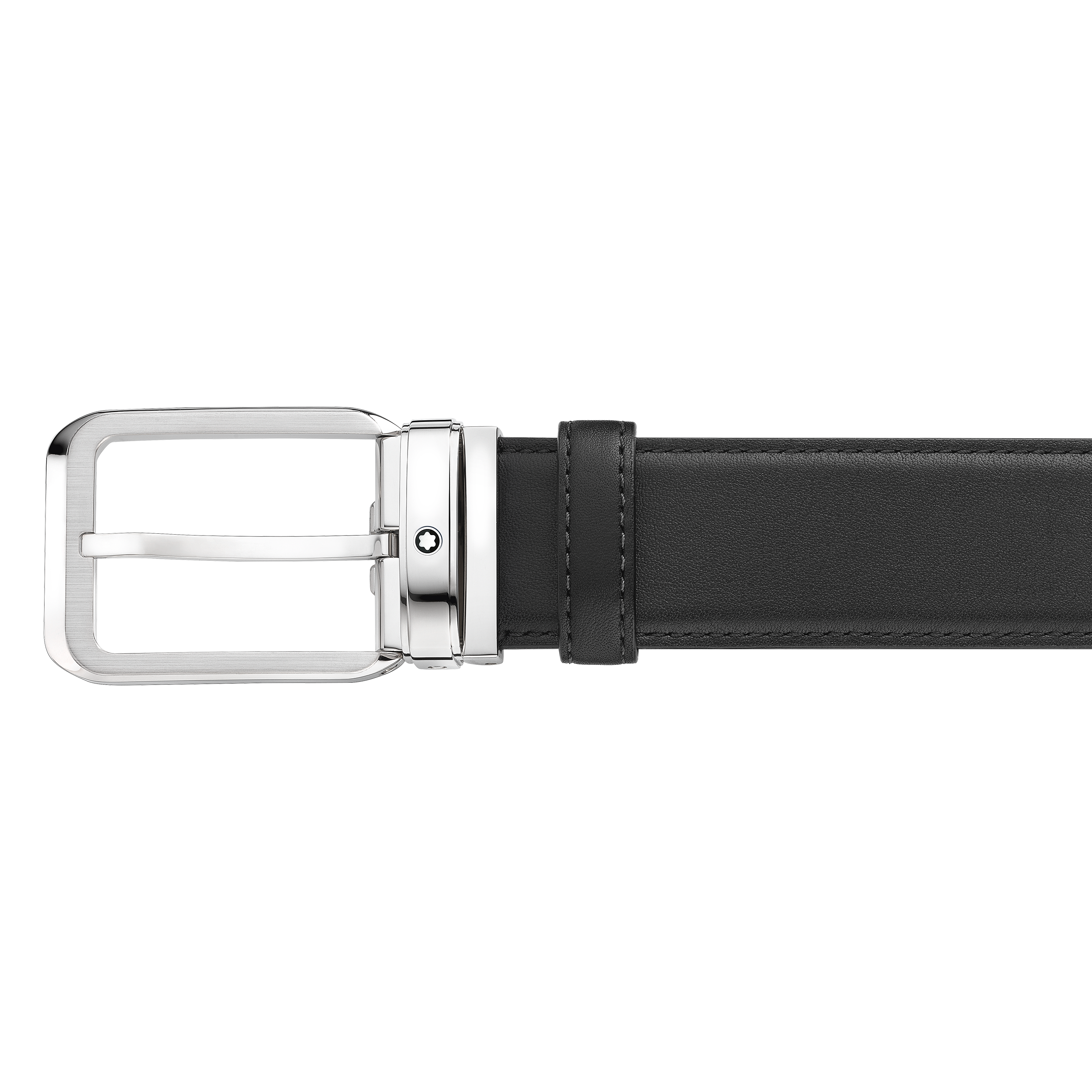 Black 35 mm leather belt, image 3