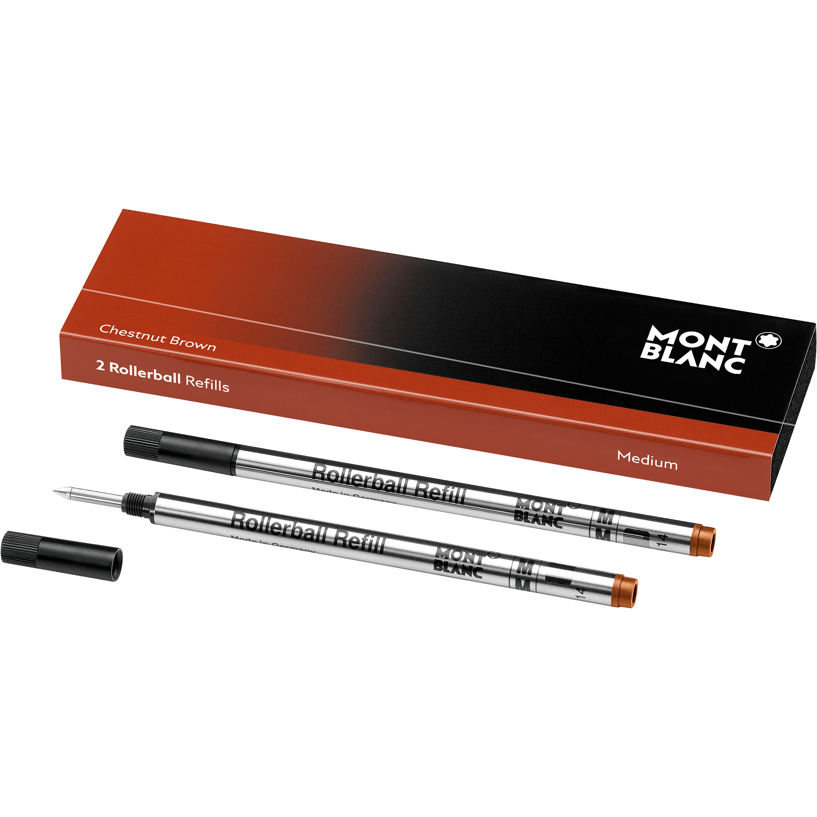 2 Rollerball Refills (M) Chestnut Brown, image 1