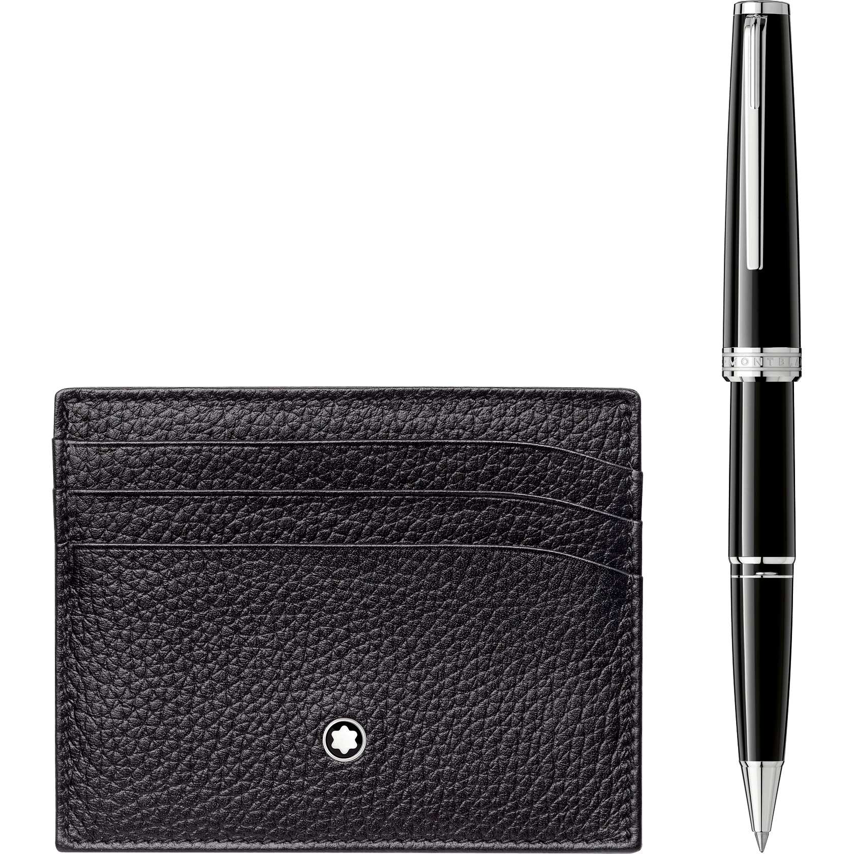 Set with PIX Black Rollerball and Meisterstück Soft Grain Pocket Holder 6 CC black, image 1