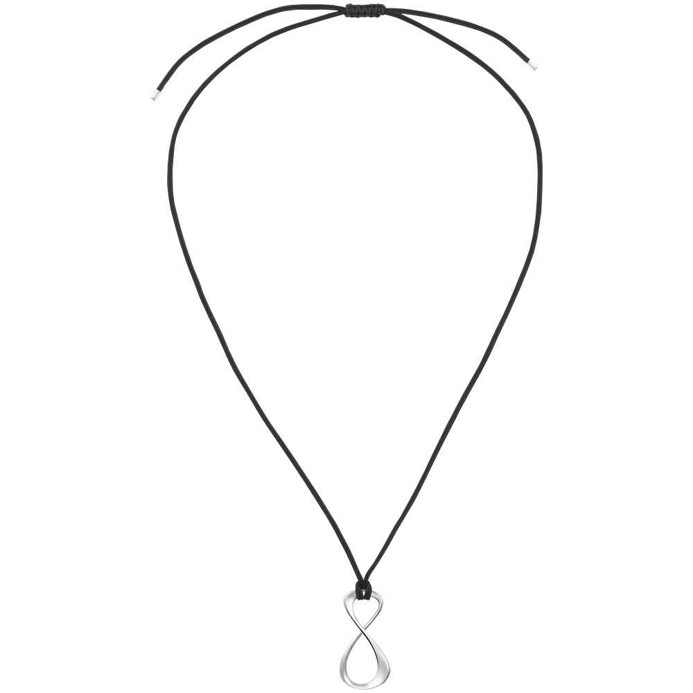 1 صورة ،Infiniment Vôtre silver charm and cord strap necklace