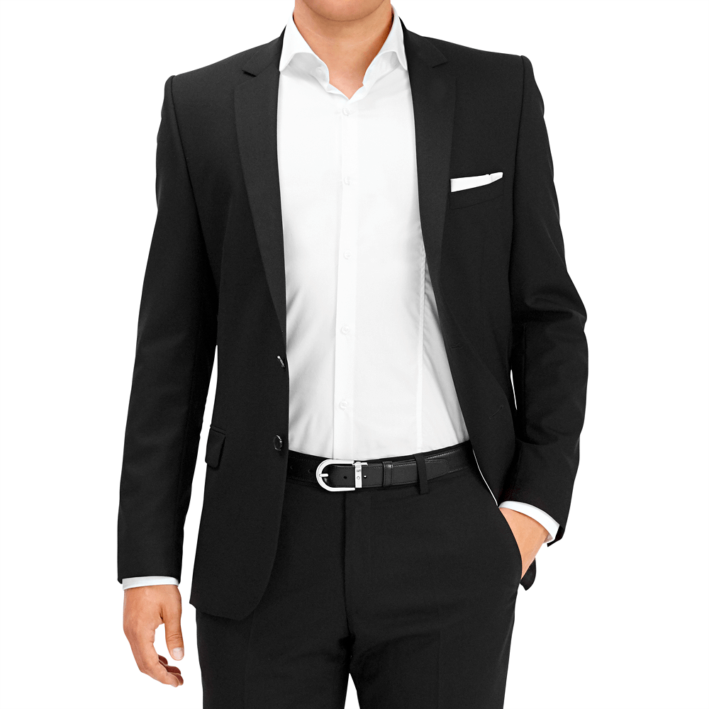 3 صورة ،Black cut-to-size business belt