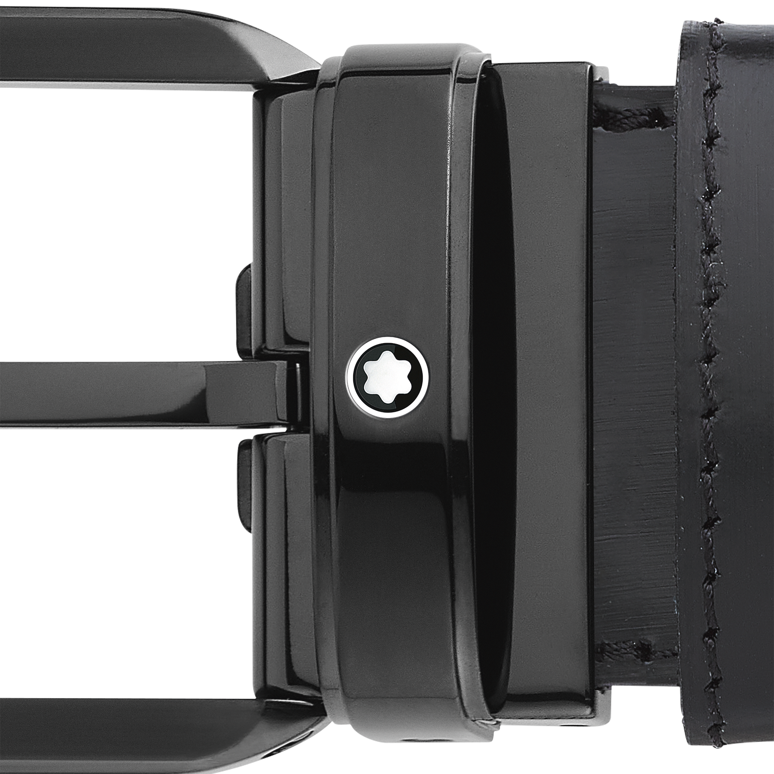Black 35 mm leather belt, image 3