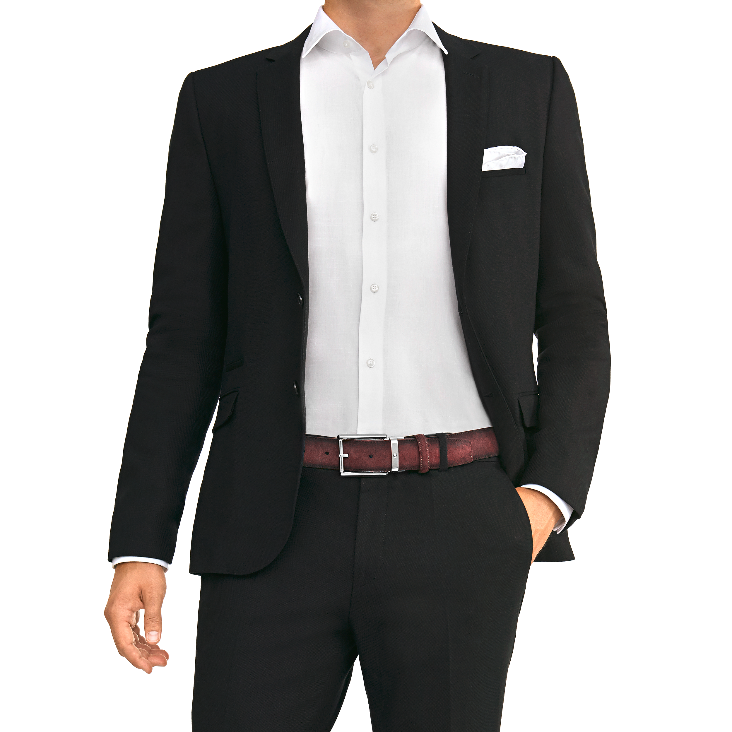 Burgundy cut-to-size casual belt, image 1