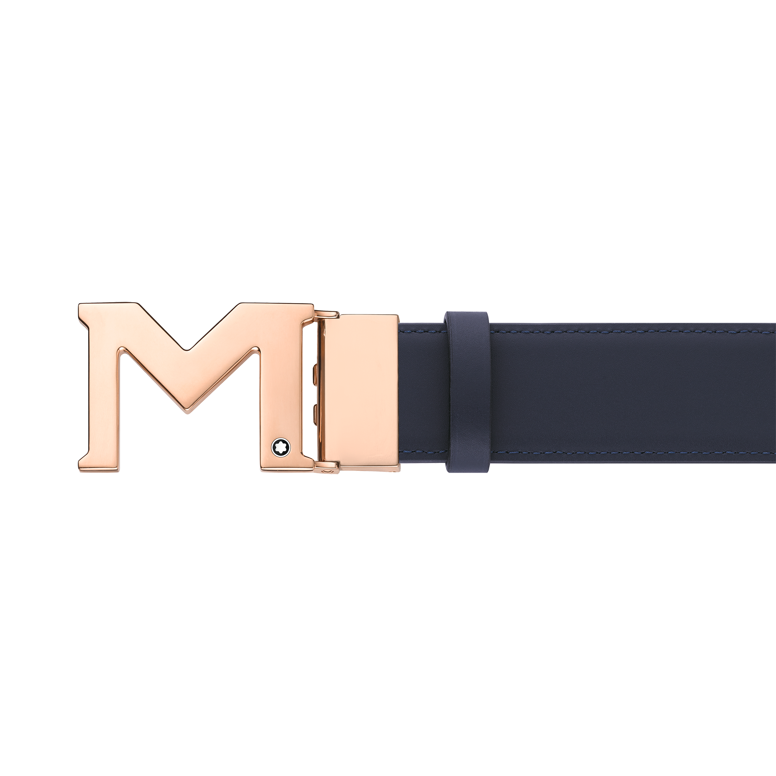 M buckle blue 35 mm reversible PVC belt, image 2