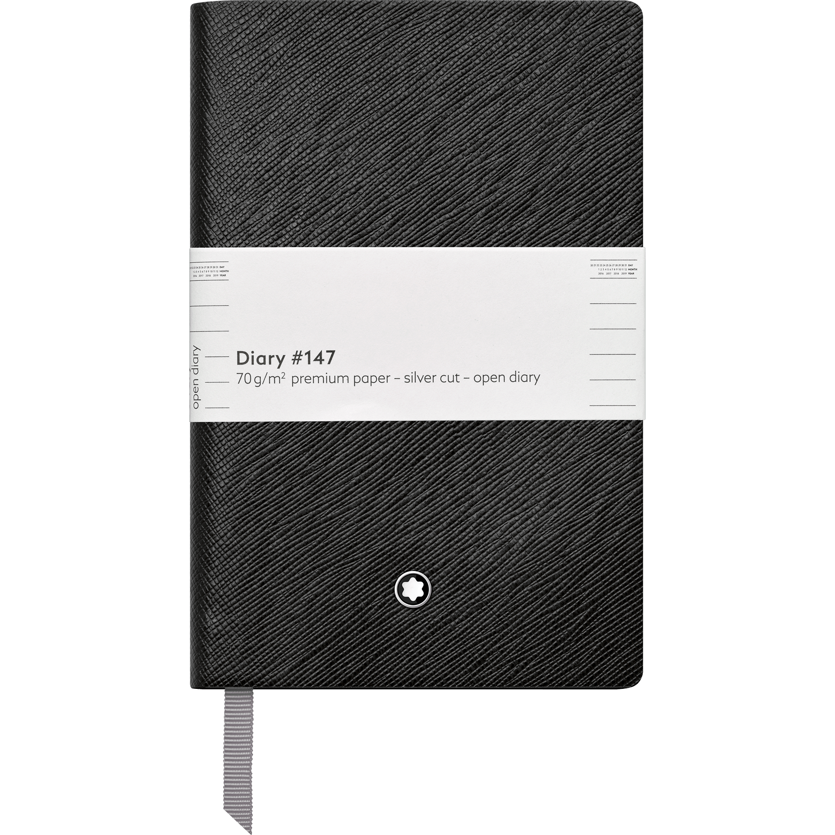 Montblanc Fine Stationery Notebook #147 Black, lined, Open Diary