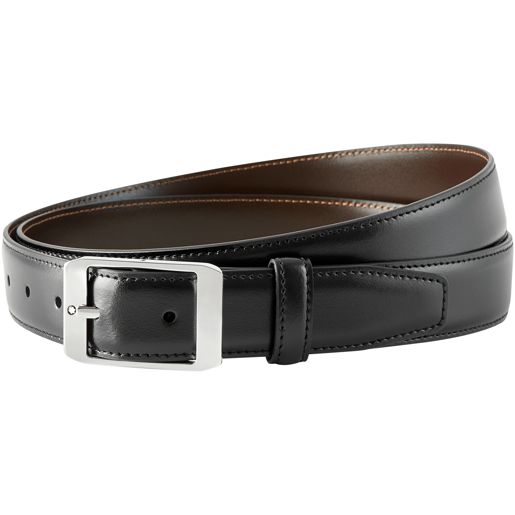 Black/brown reversible business belt, image 1