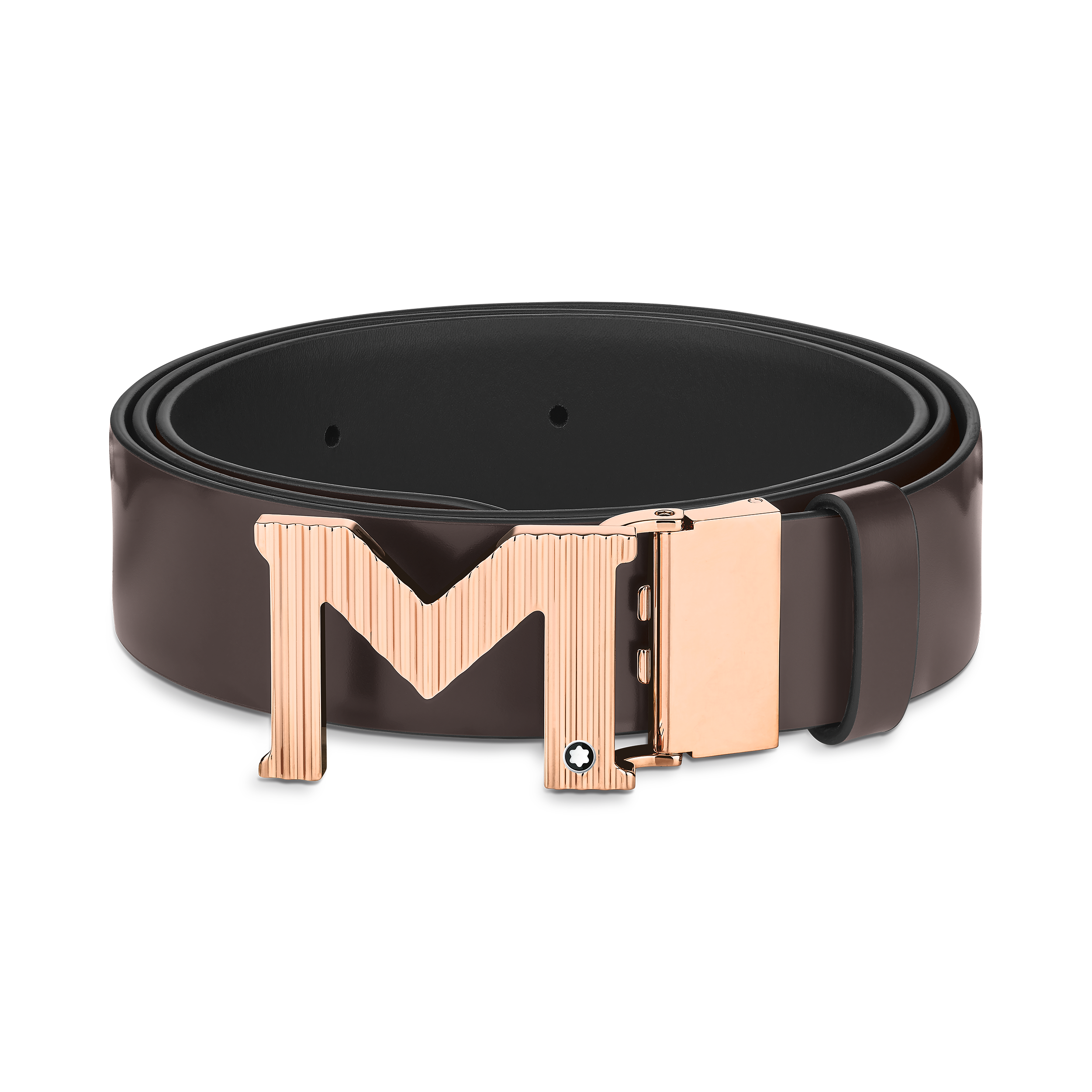 M buckle brown/black 35 mm reversible leather belt, image 2