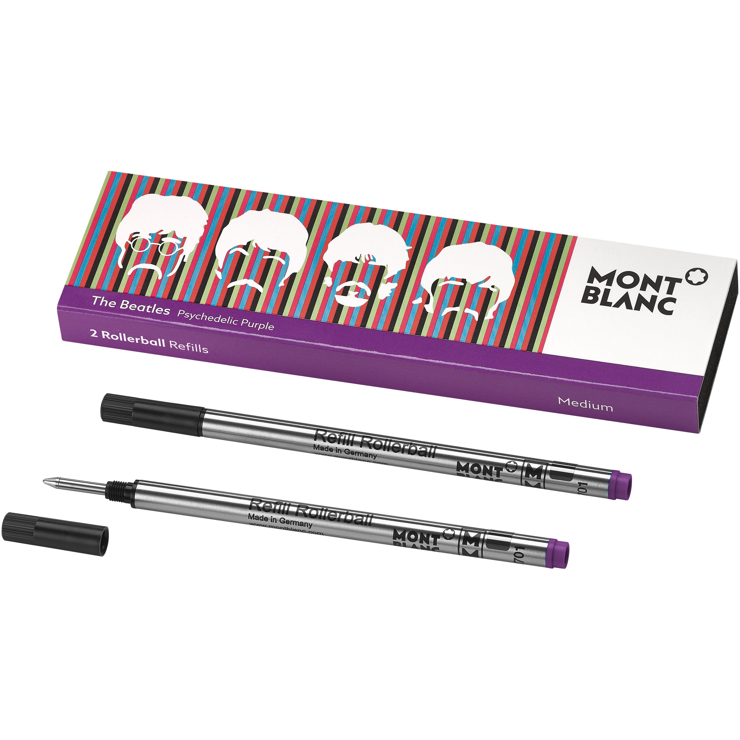 2 Rollerball Refills (M) Great Characters, The Beatles, image 2