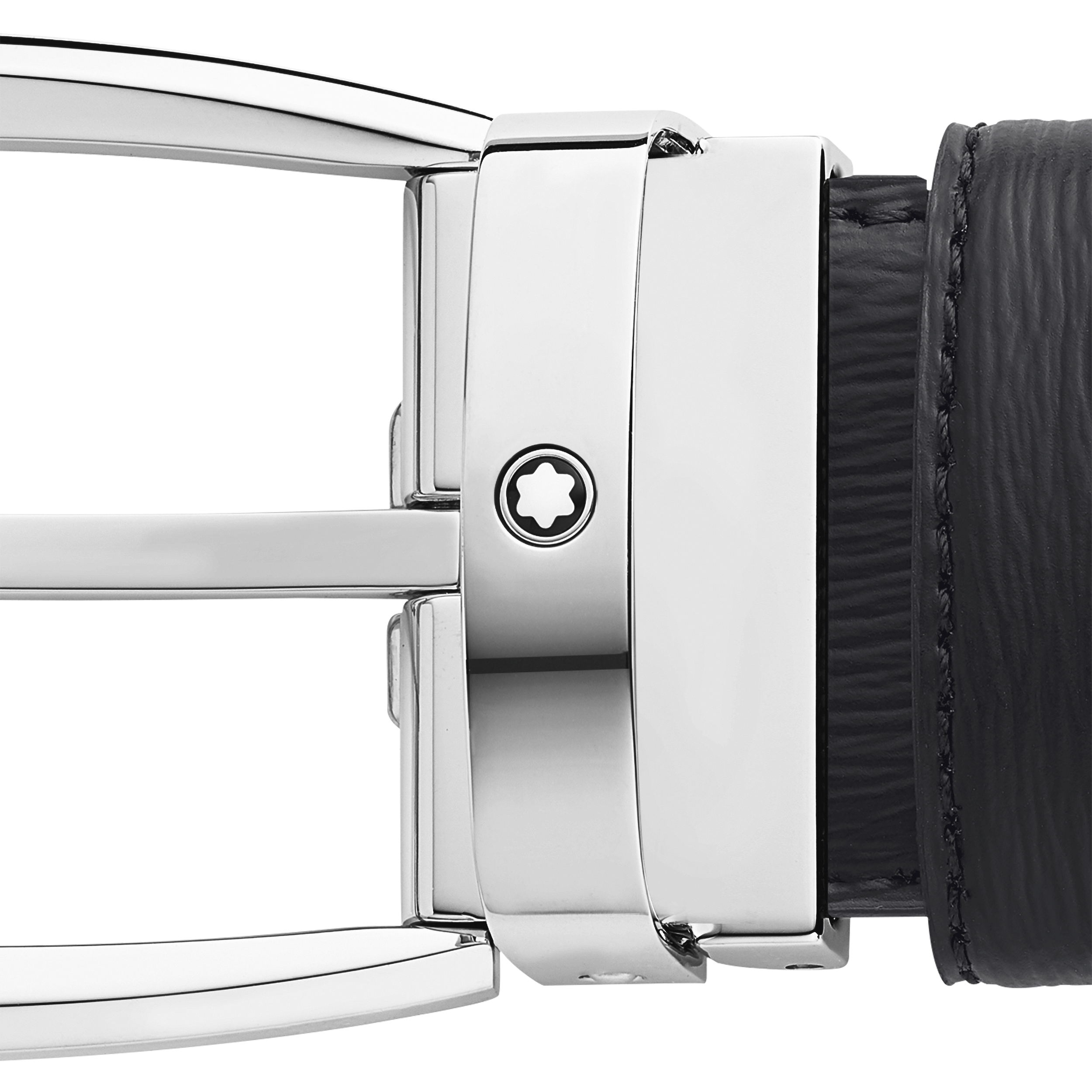 Black 35 mm leather belt, image 3