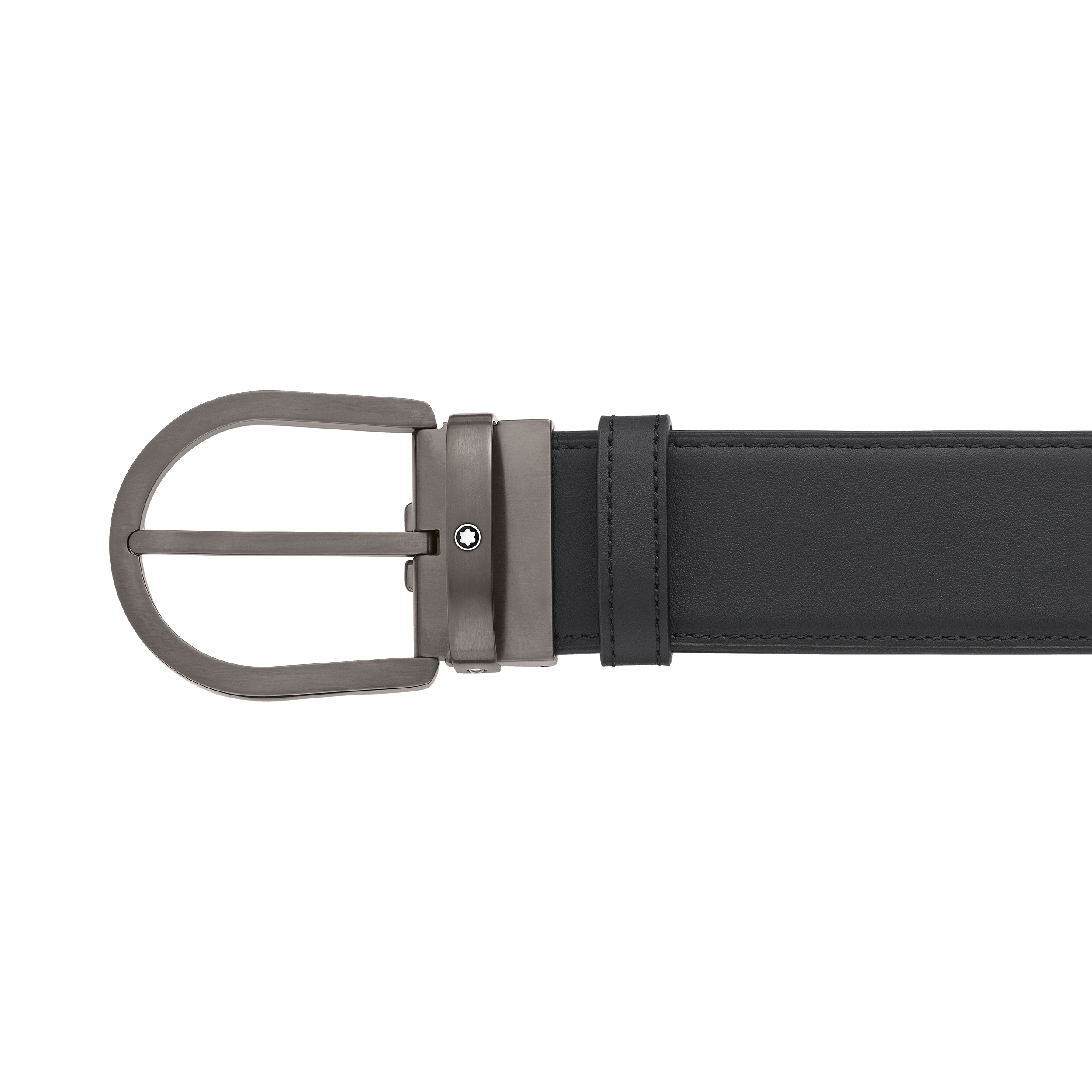 Horseshoe buckle black/brown 40 mm reversible leather belt, image 2