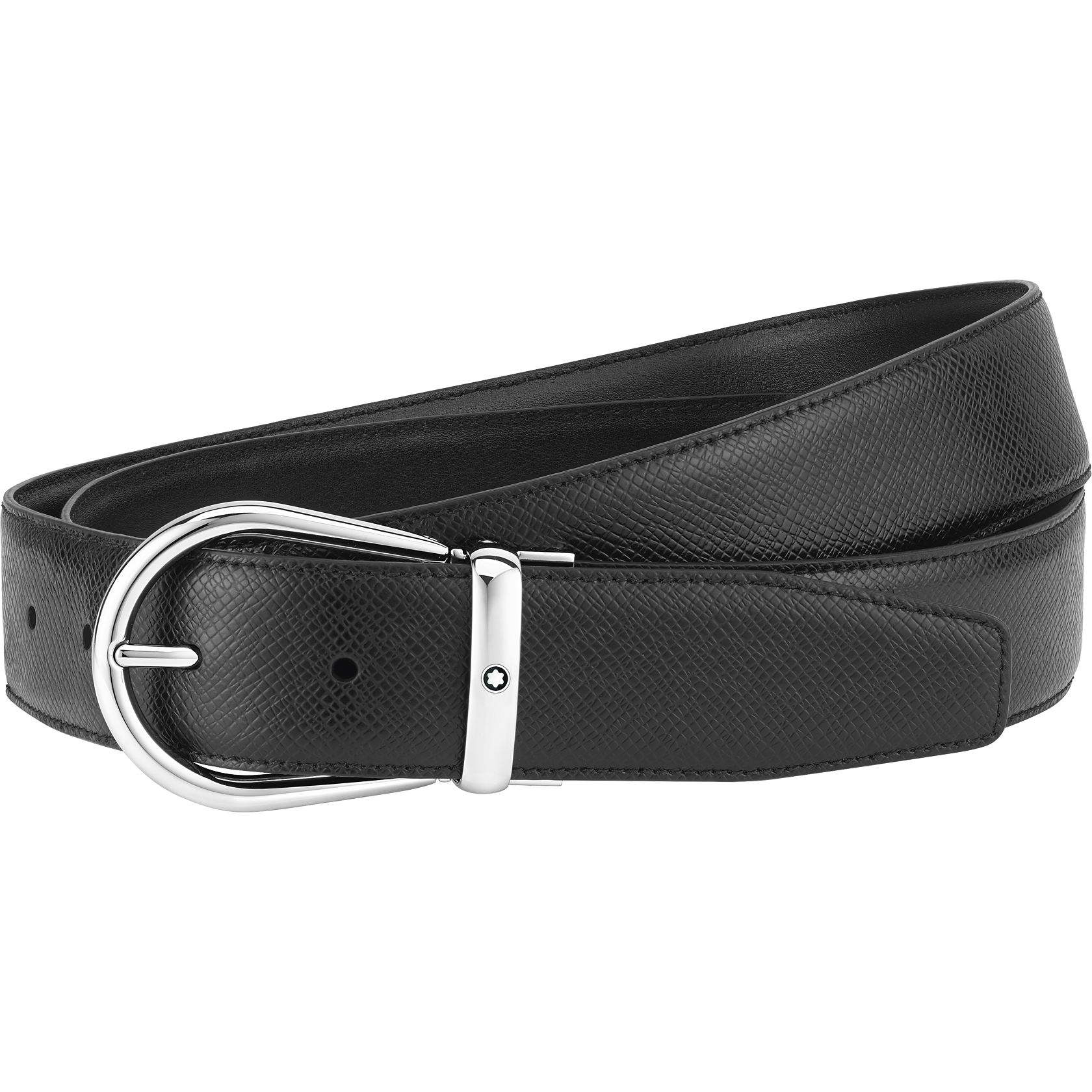 Rounded Horseshoe Shiny Stainless Steel Pin Buckle Belt, image 1