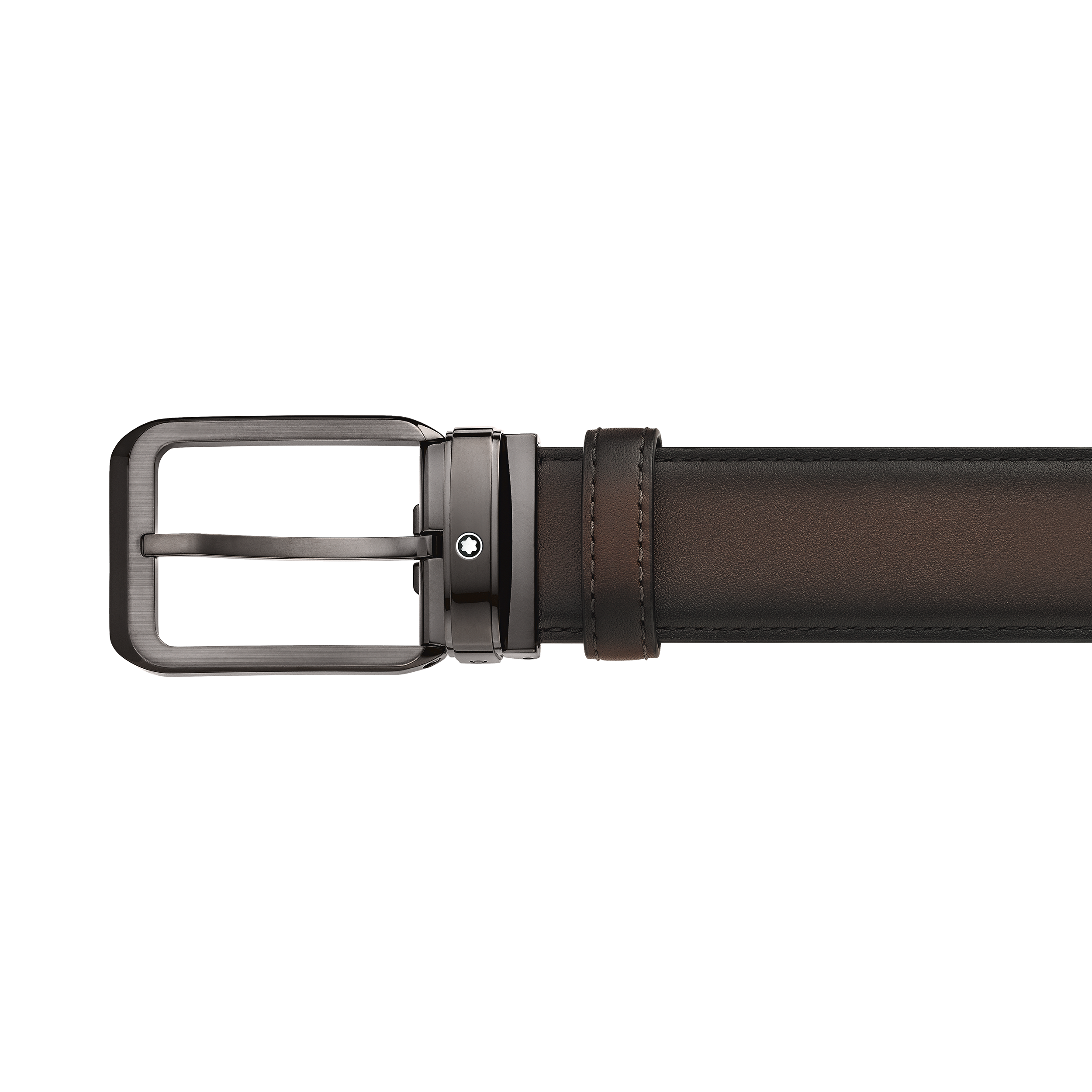 Shaded brown 35 mm leather belt, image 2