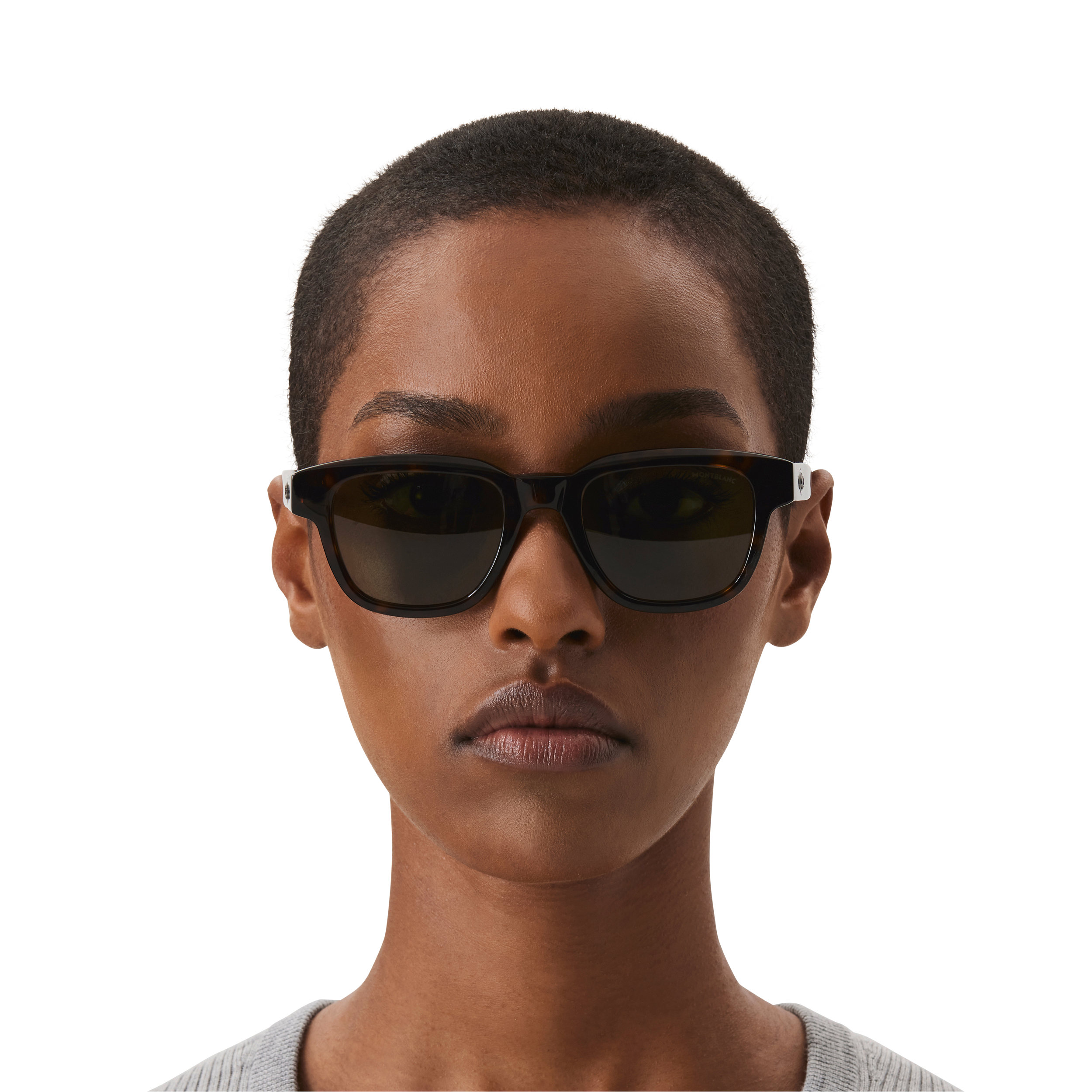 Rectangular Sunglasses with Brown-Colored Acetate Frame, image 2