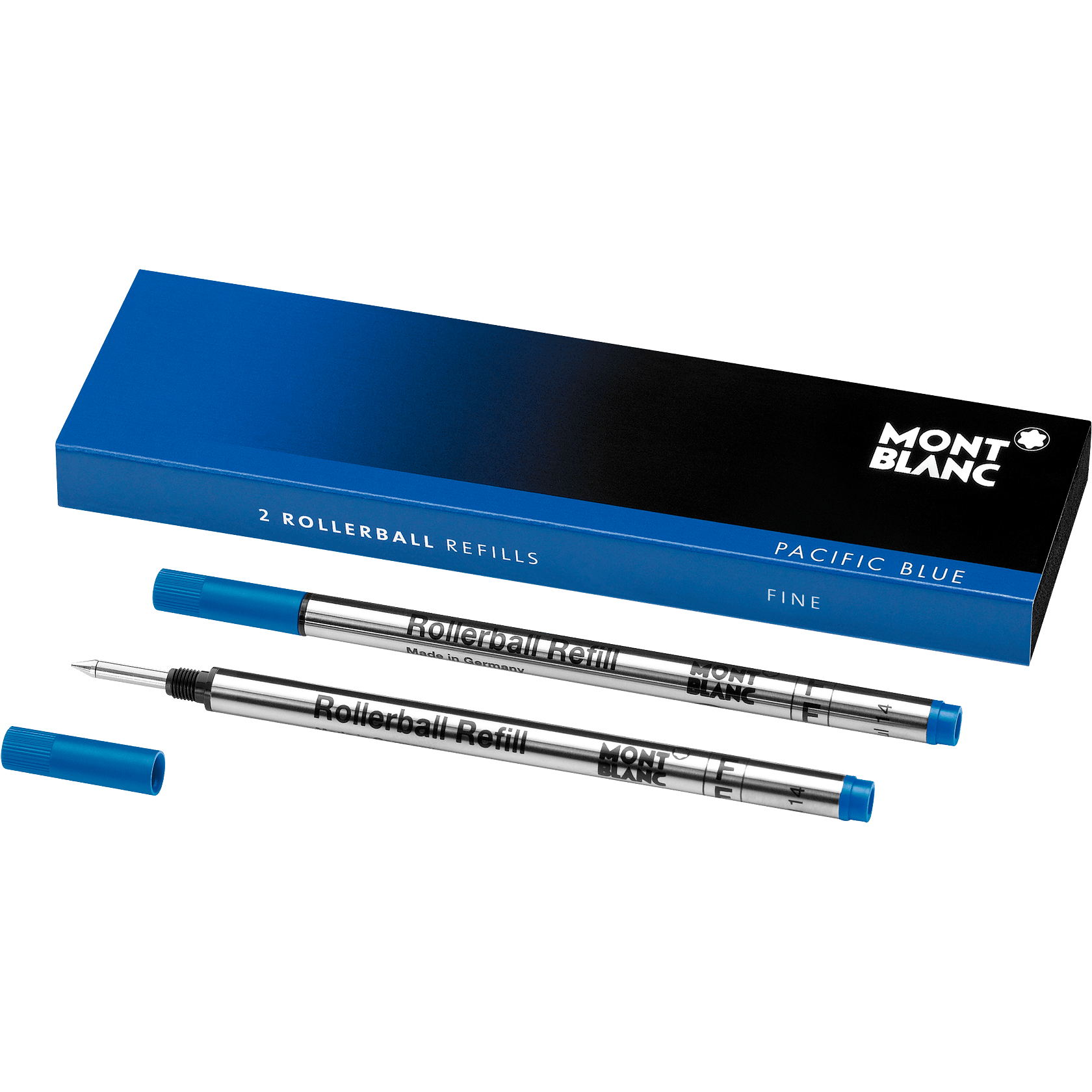 2 Rollerball Refills (F) Pacific Blue, image 1