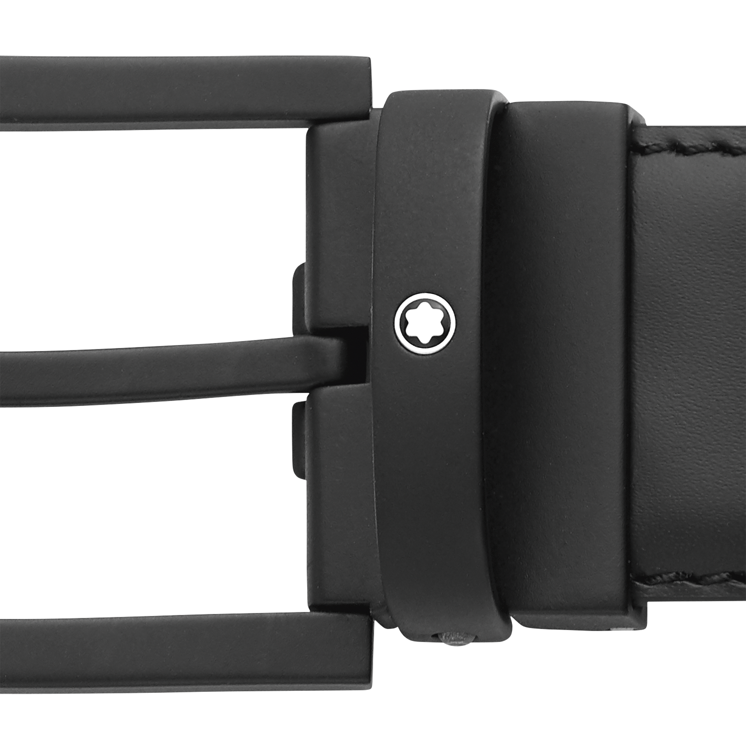 Black 35 mm leather belt, image 3