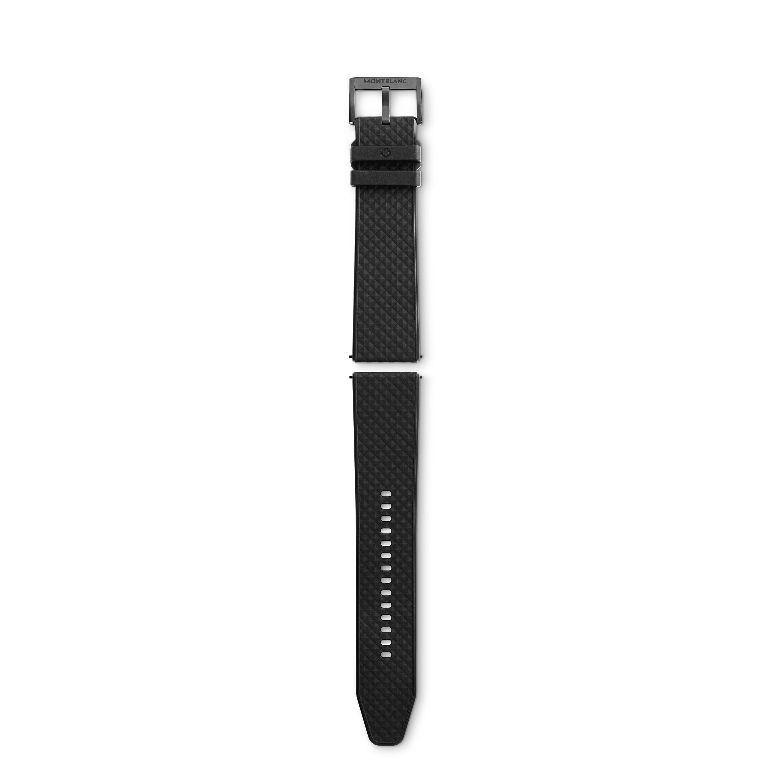 Black rubber strap with black pin buckle, image 1