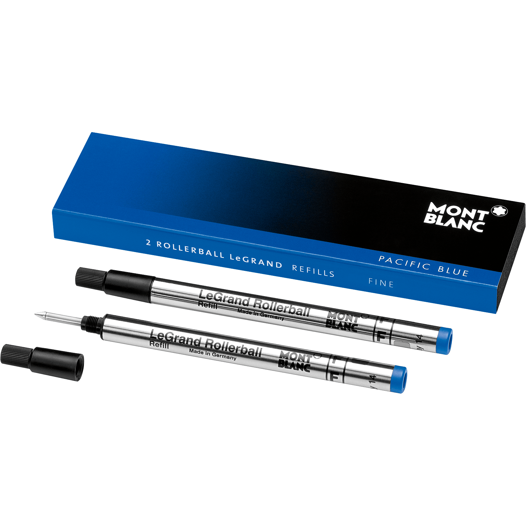2 Rollerball LeGrand Refills (F) Pacific Blue, image 1