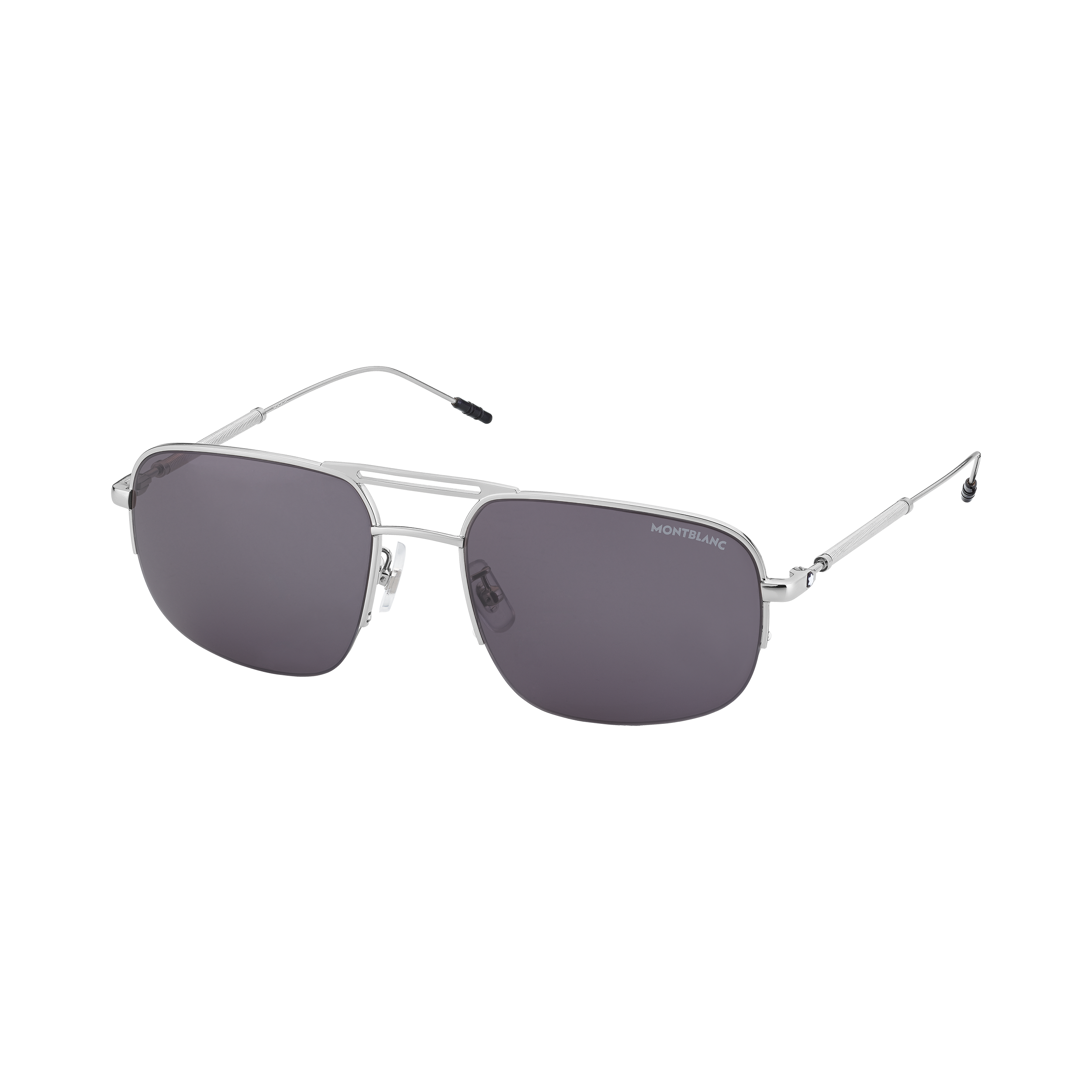 Rectangular Silver-Colored Metal Frame Sunglasses, image 1