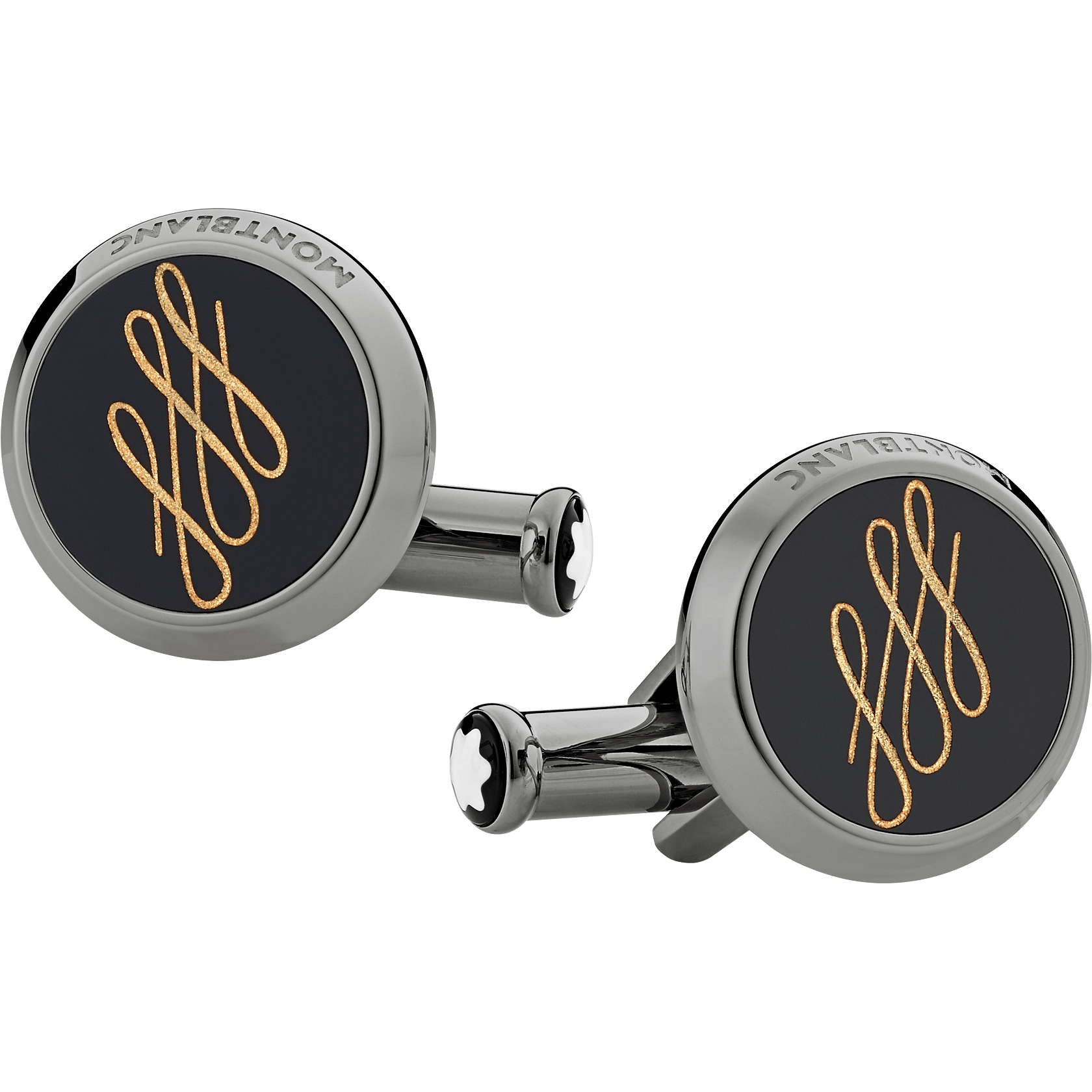 Calligraphy pattern cufflinks, image 1