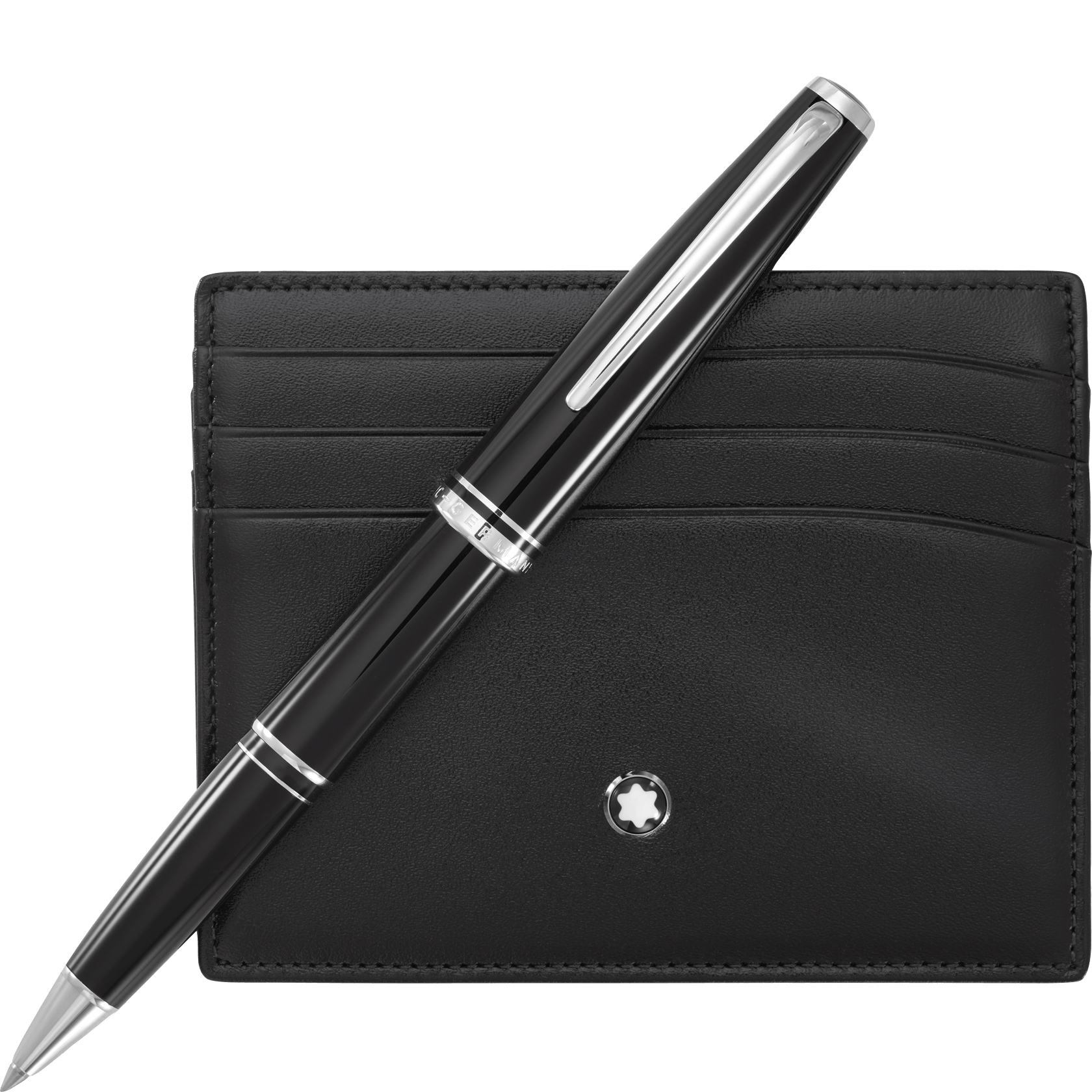 Set with Montblanc Cruise Collection Black Rollerball and black Pocket Holder 6cc, image 1