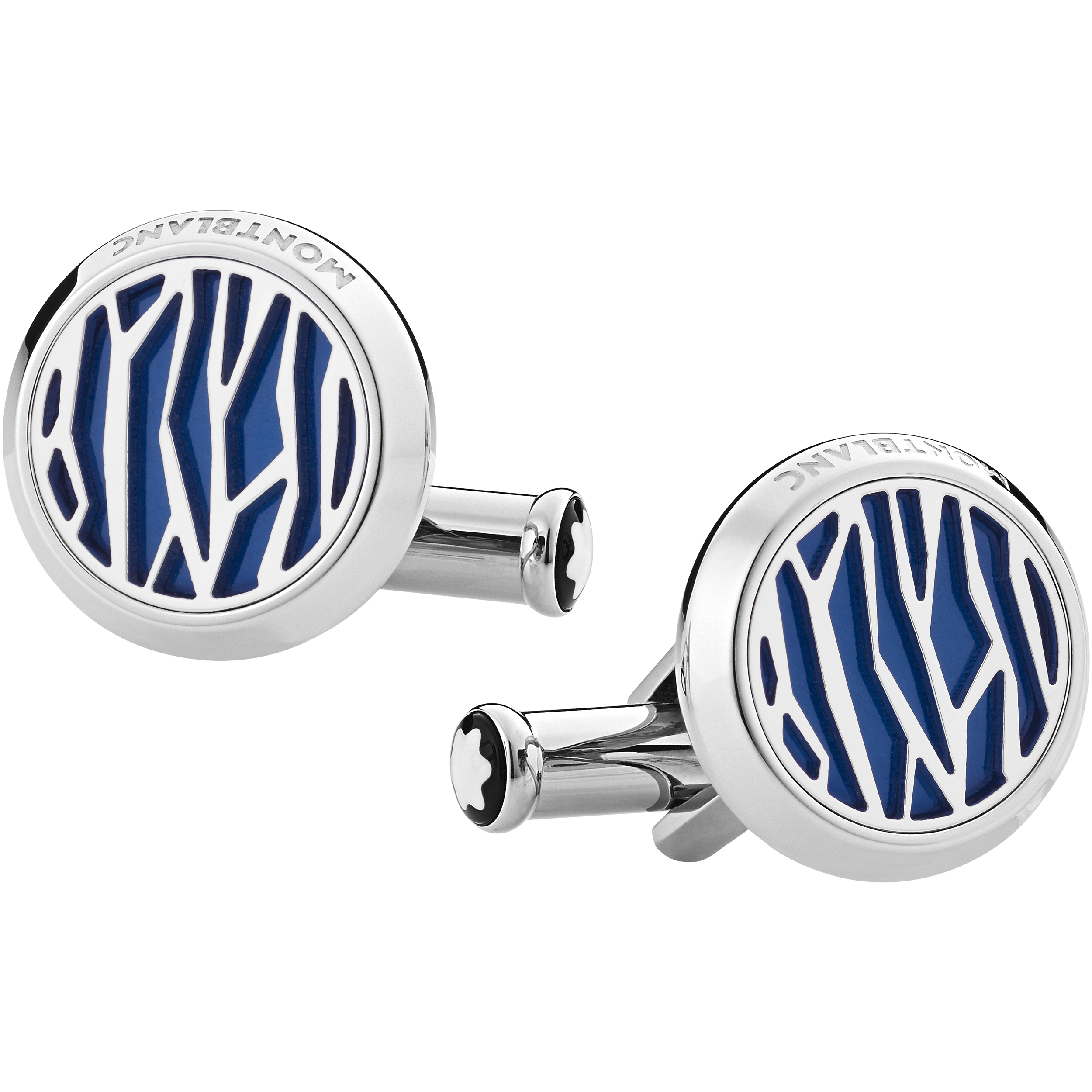 Montblanc Sartorial Cufflinks Round Shape with Lines, image 1