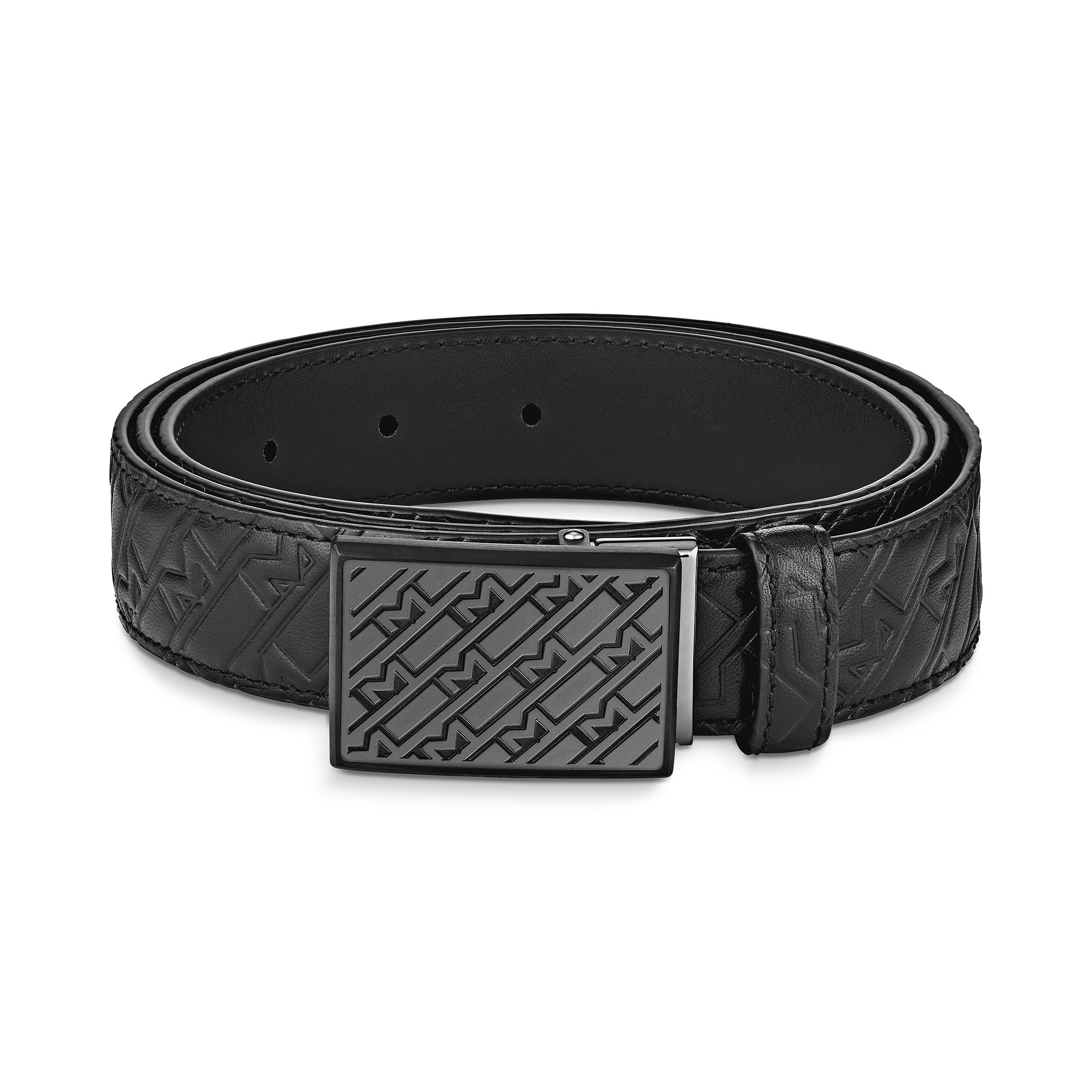 Black 30 mm leather belt, image 1