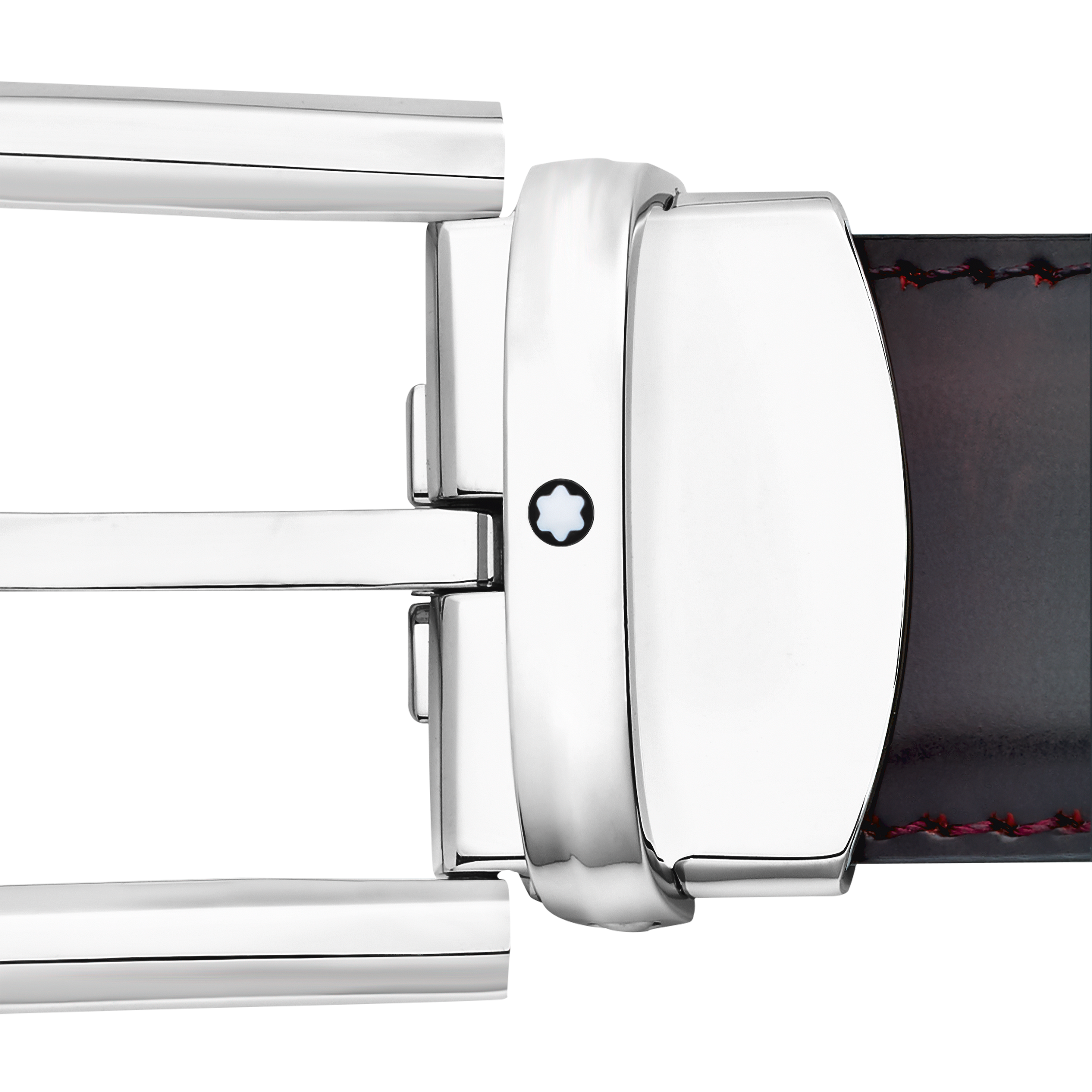 Horseshoe buckle burgundy 30 mm leather belt, image 3